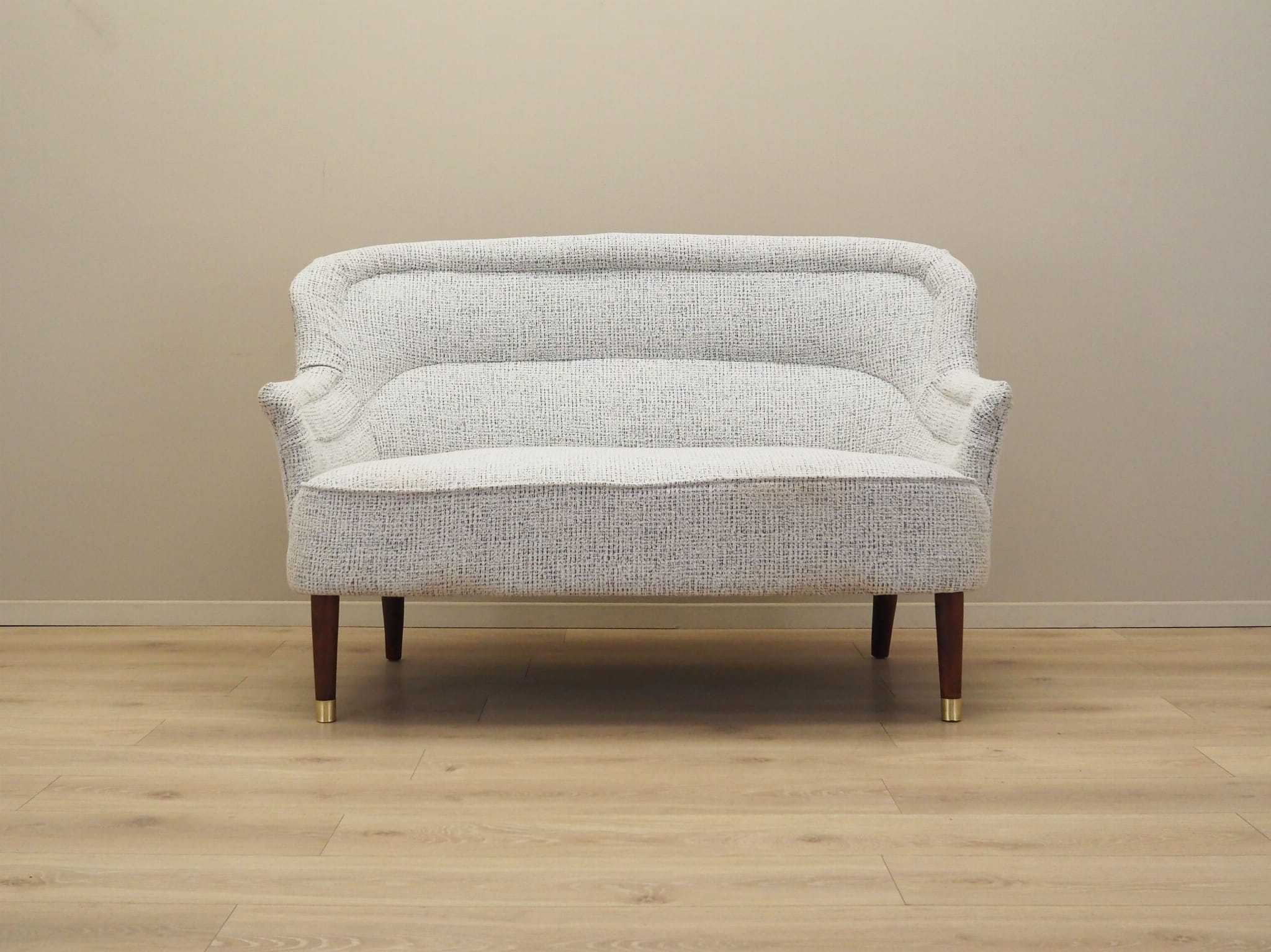 2-Sitzer Sofa Mischgewebe Weiß 1960er Jahre