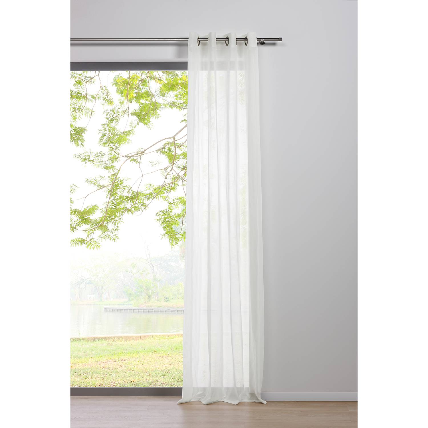 Ösenschal Pure Polyester Weiß 135 x 300 cm
