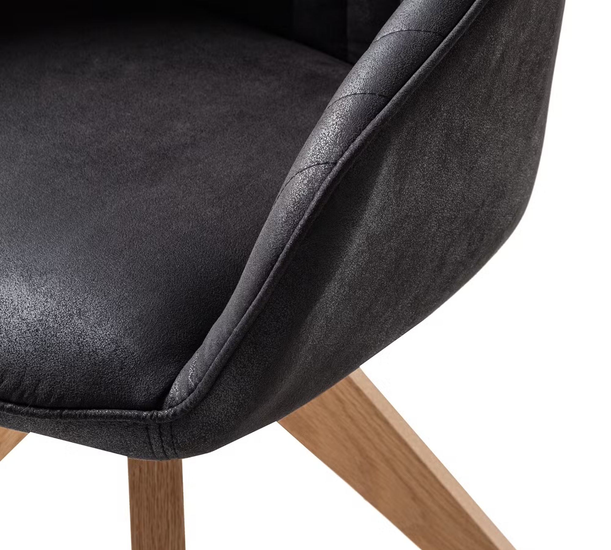 Ermelo III Armlehnstuhl Drehbar Kunstleder Eiche Massiv