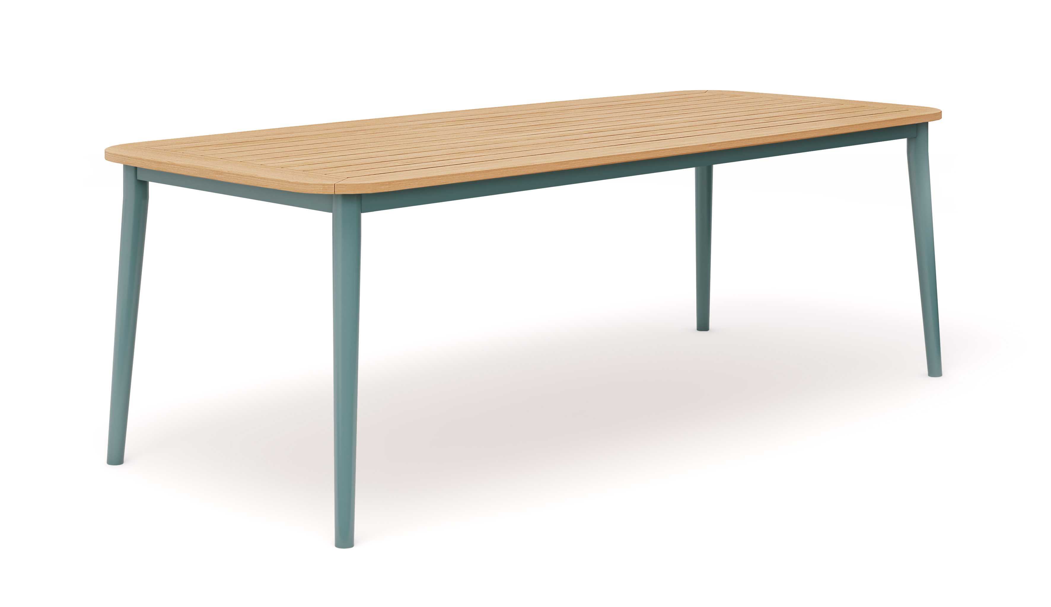 Charlie Tisch Teak-Platte Aluminium Petrol 230 x 100 cm