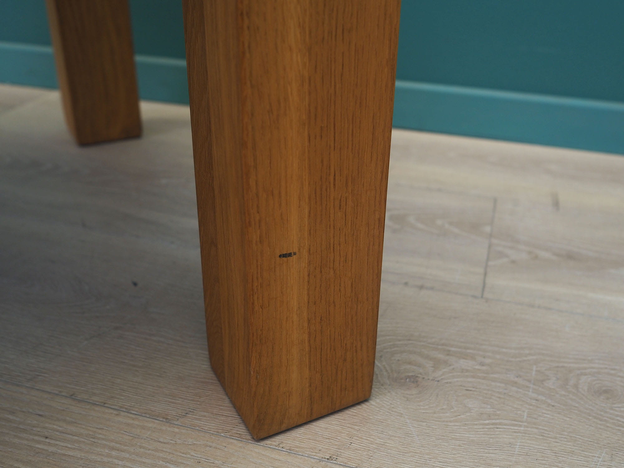 Vintage side table oak wood stone brown 1970s