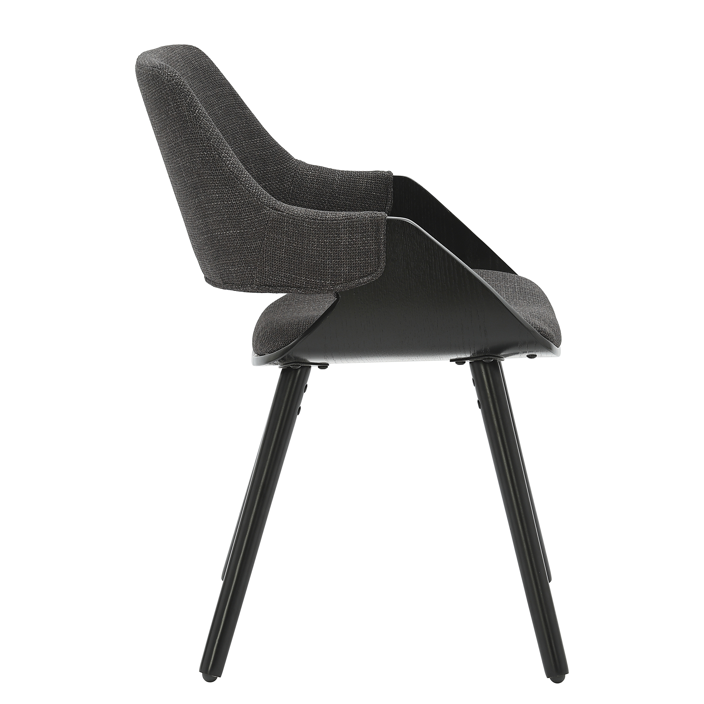 RIFFLES Armchair Set of 2 Anthracite Black