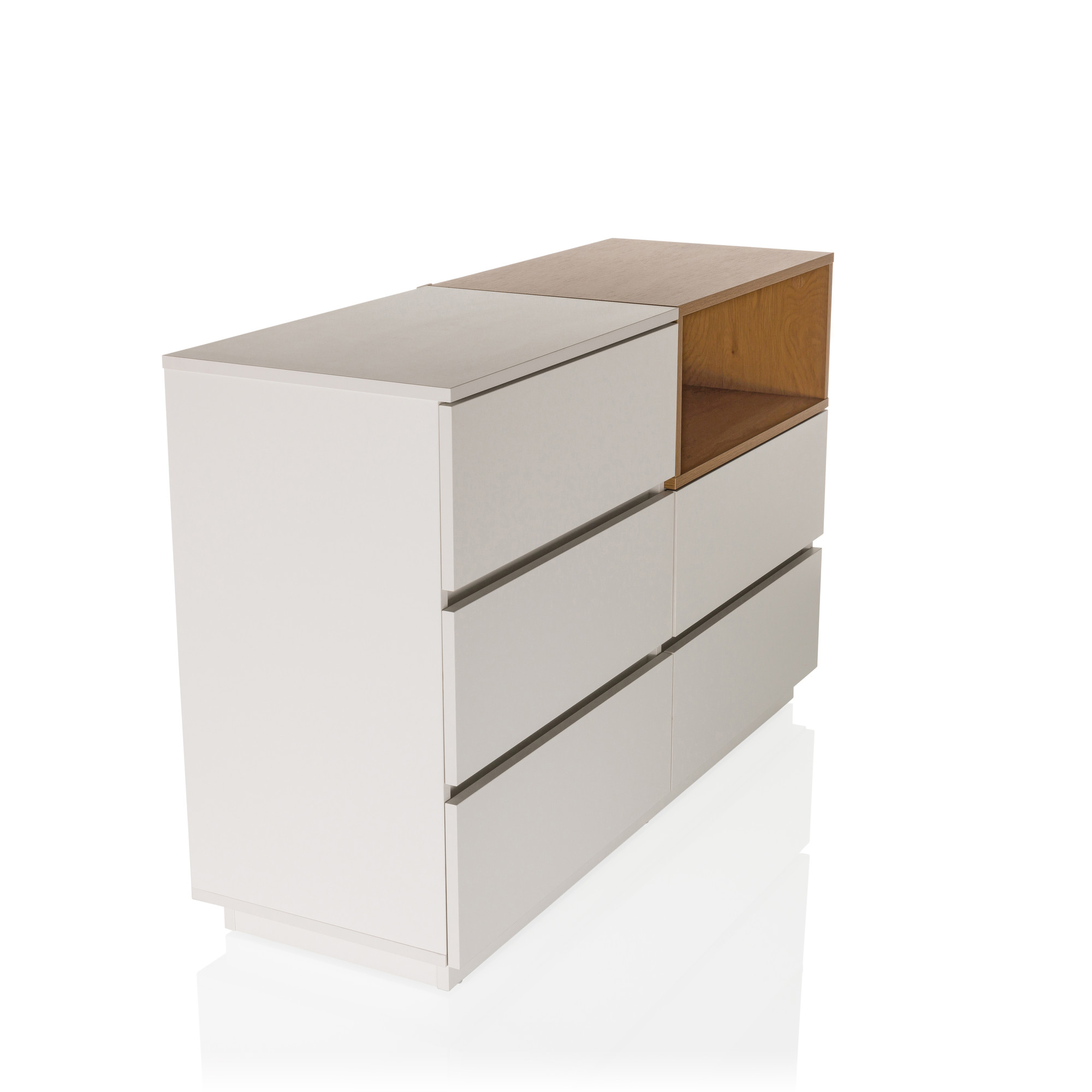 Melmo S Sideboard with 5 drawers Oak White