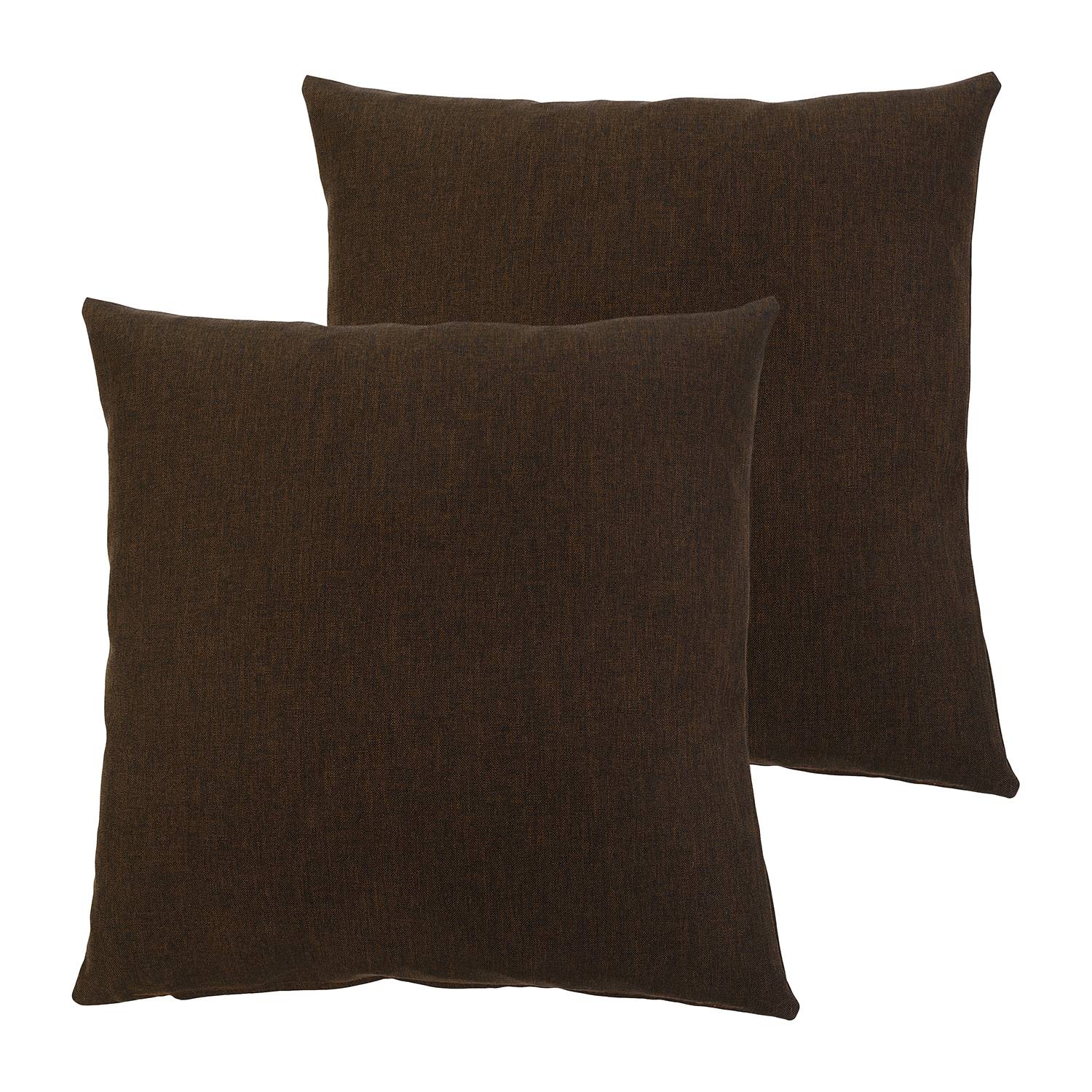 2x Milan Cushion Cover Synthetic Fiber Dark Brown 40 x 40 cm