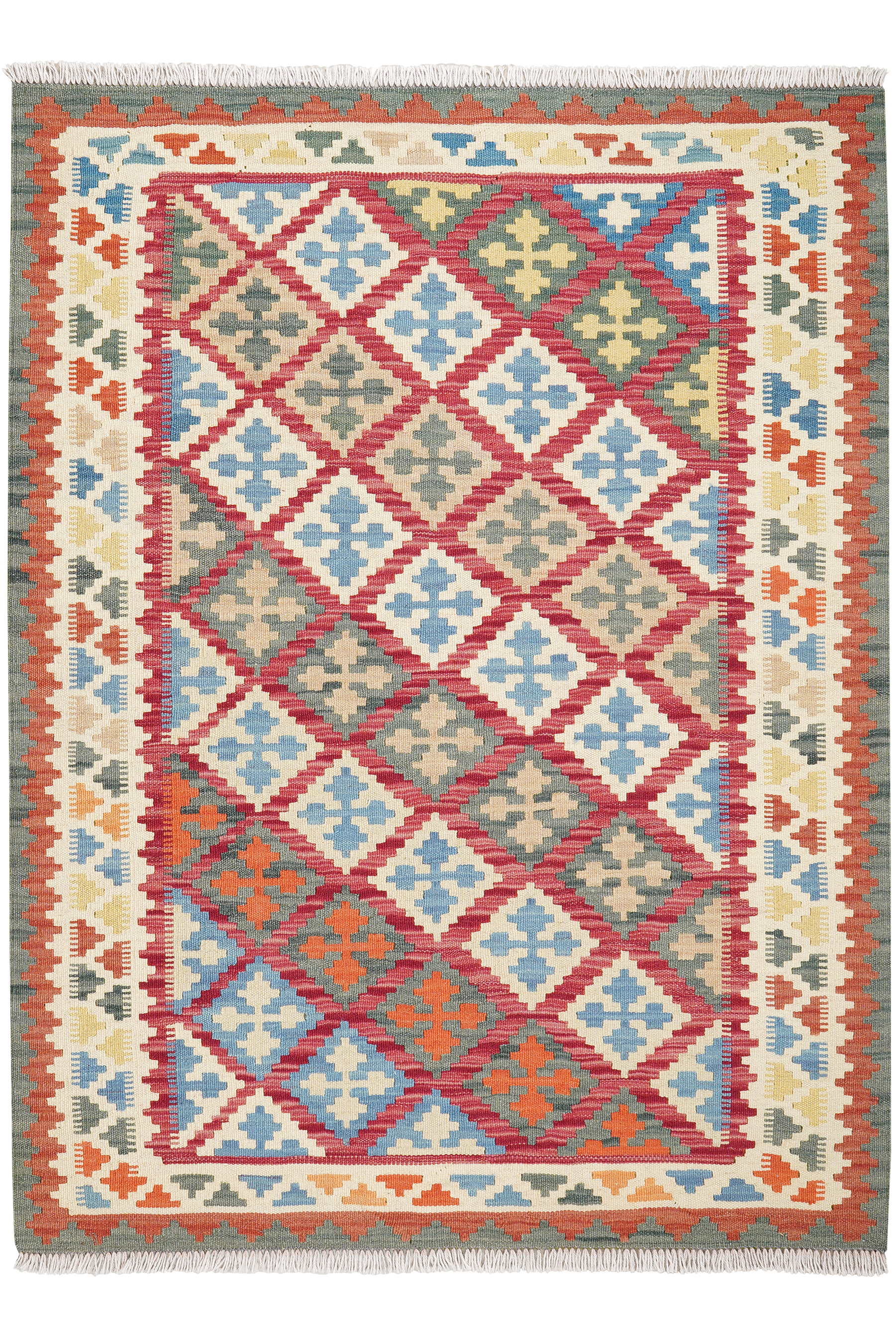 Kelim Gashgai Carpet Wool Red