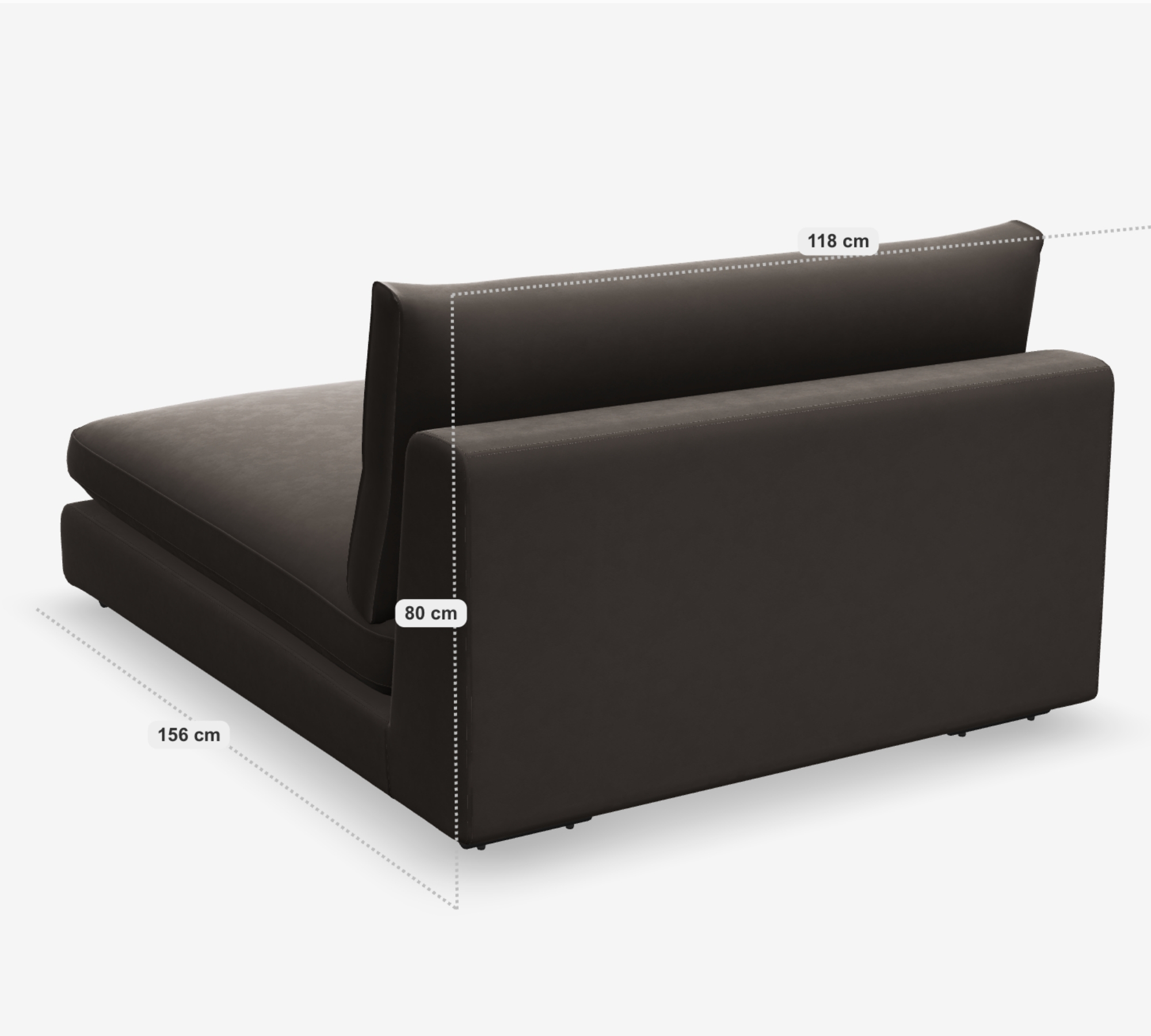Mammuten Loveseat Aston Braun 28 Samtstoff