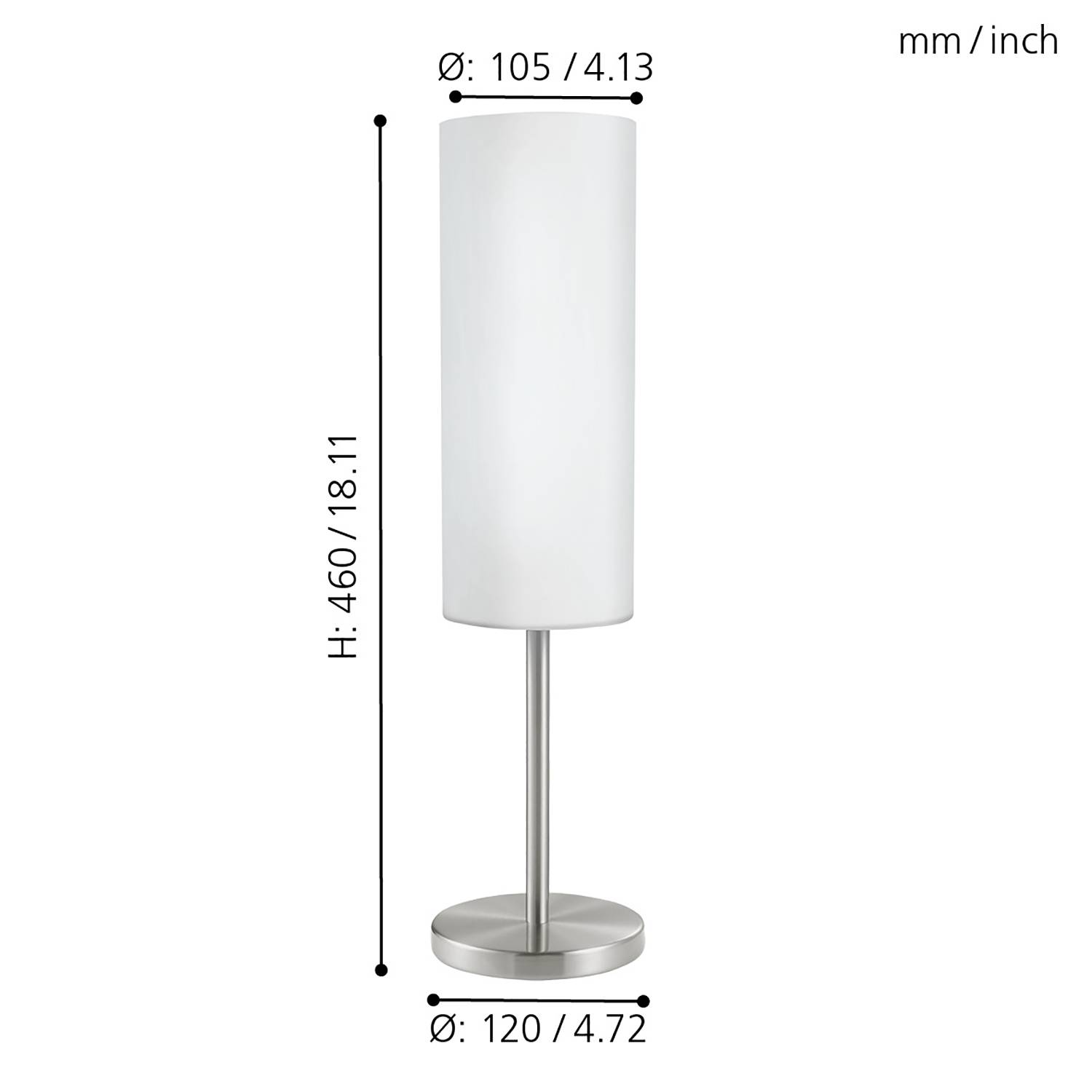Troy Elegance Tischleuchte Glas Stahl 1-flammig