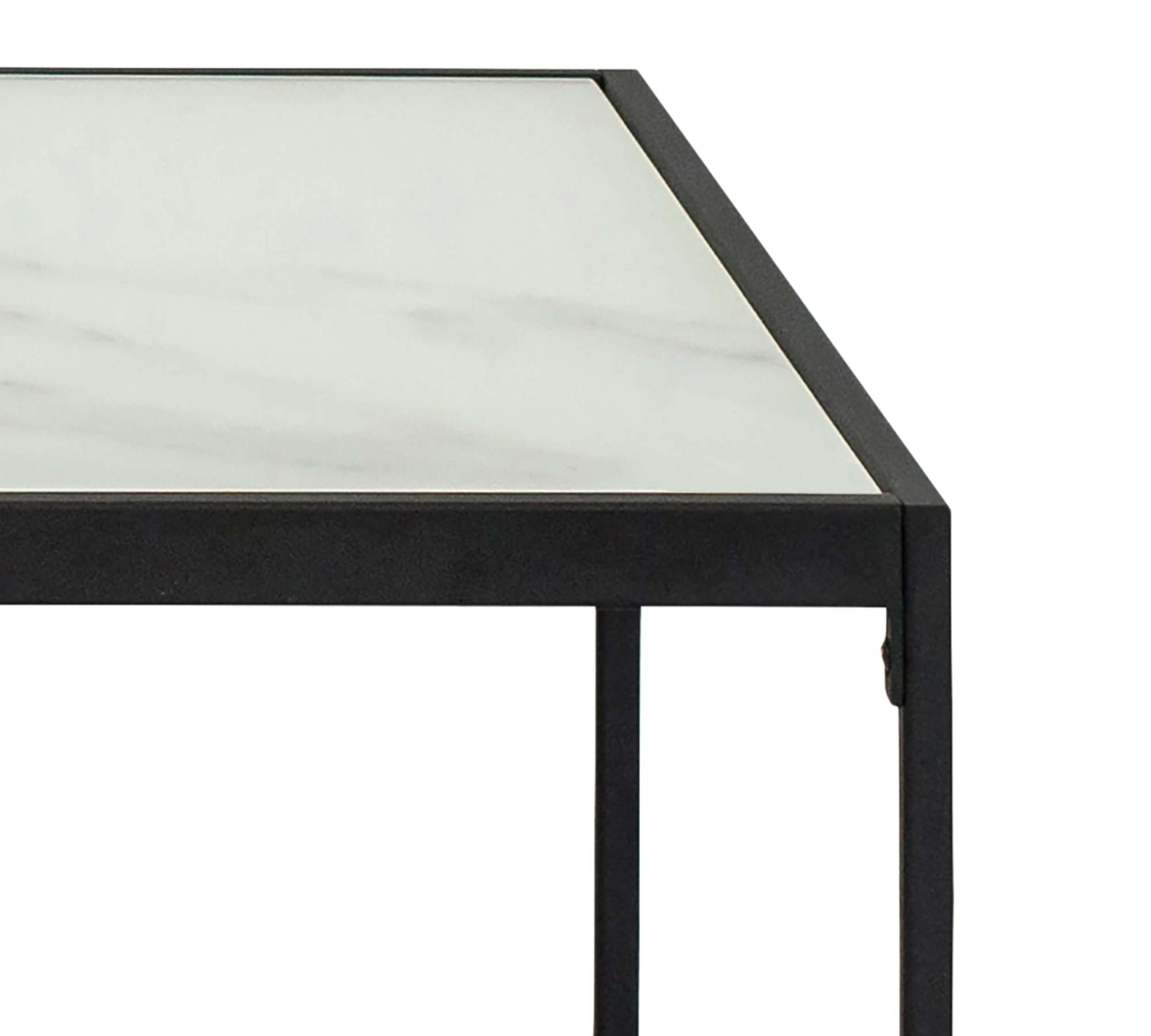2x Couchtisch Glas Metall Weiß Schwarz
