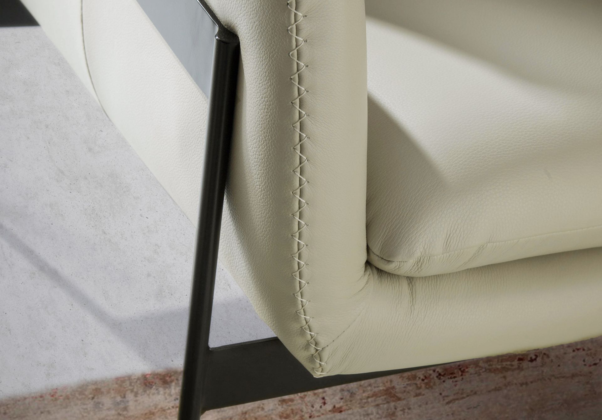 Sessel Leder Creme