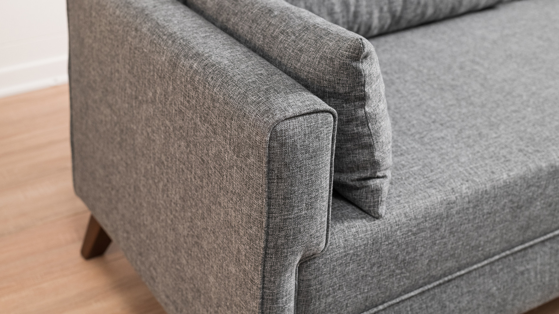 Schlafsofa 3-Sitzer Textil Grau