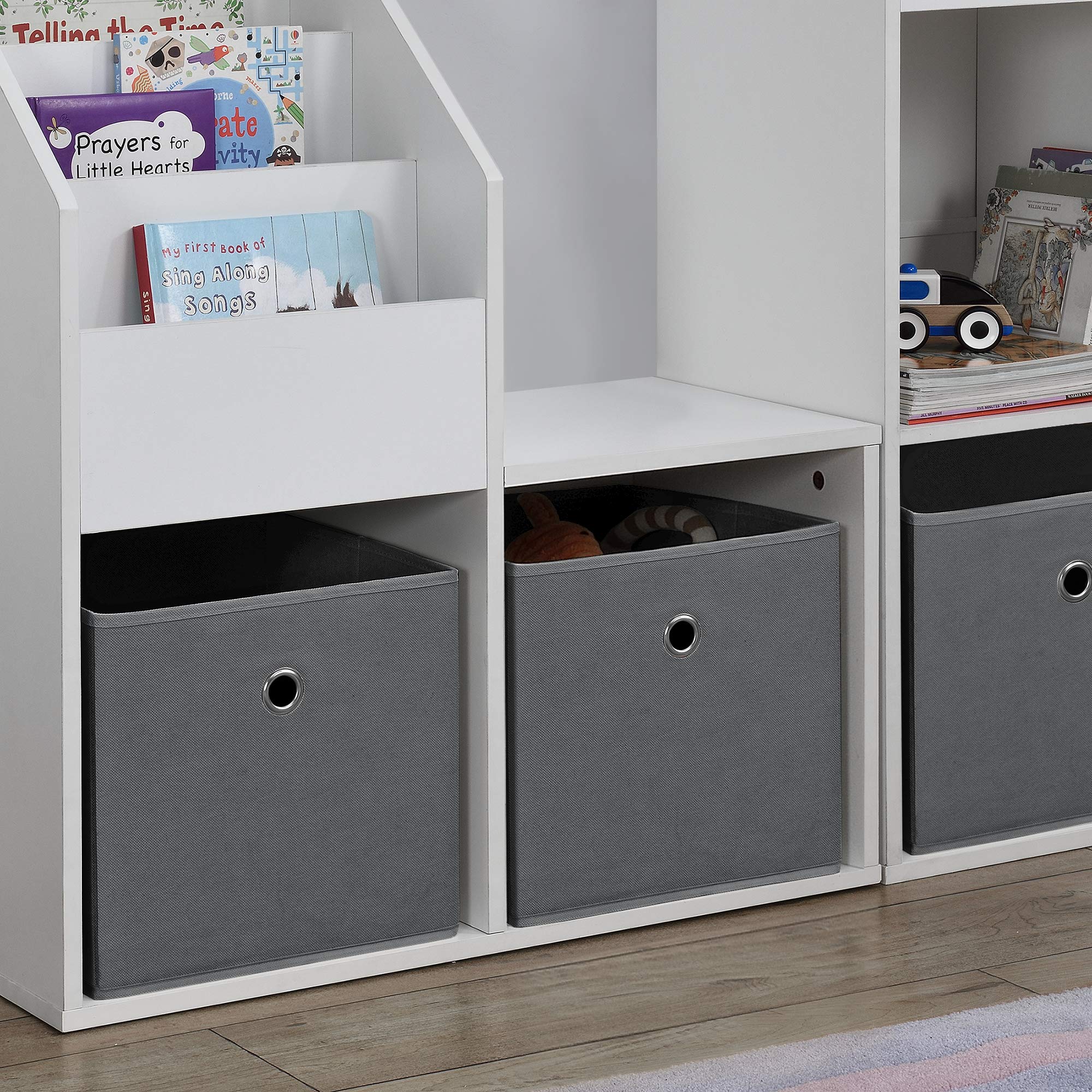 10er Set Aufbewahrungsbox Textil Grau 