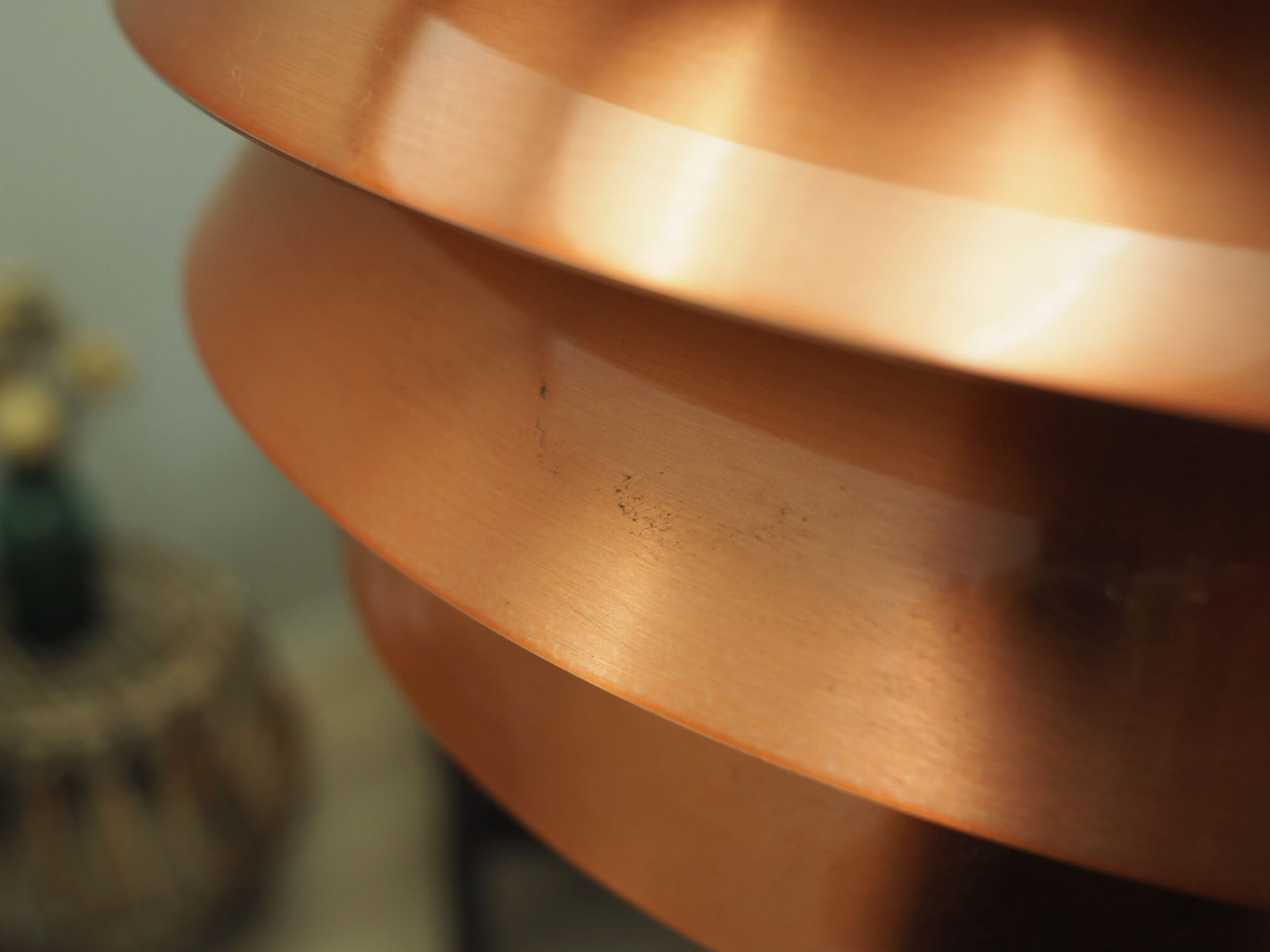 Vintage pendant lamp metal orange 1980s