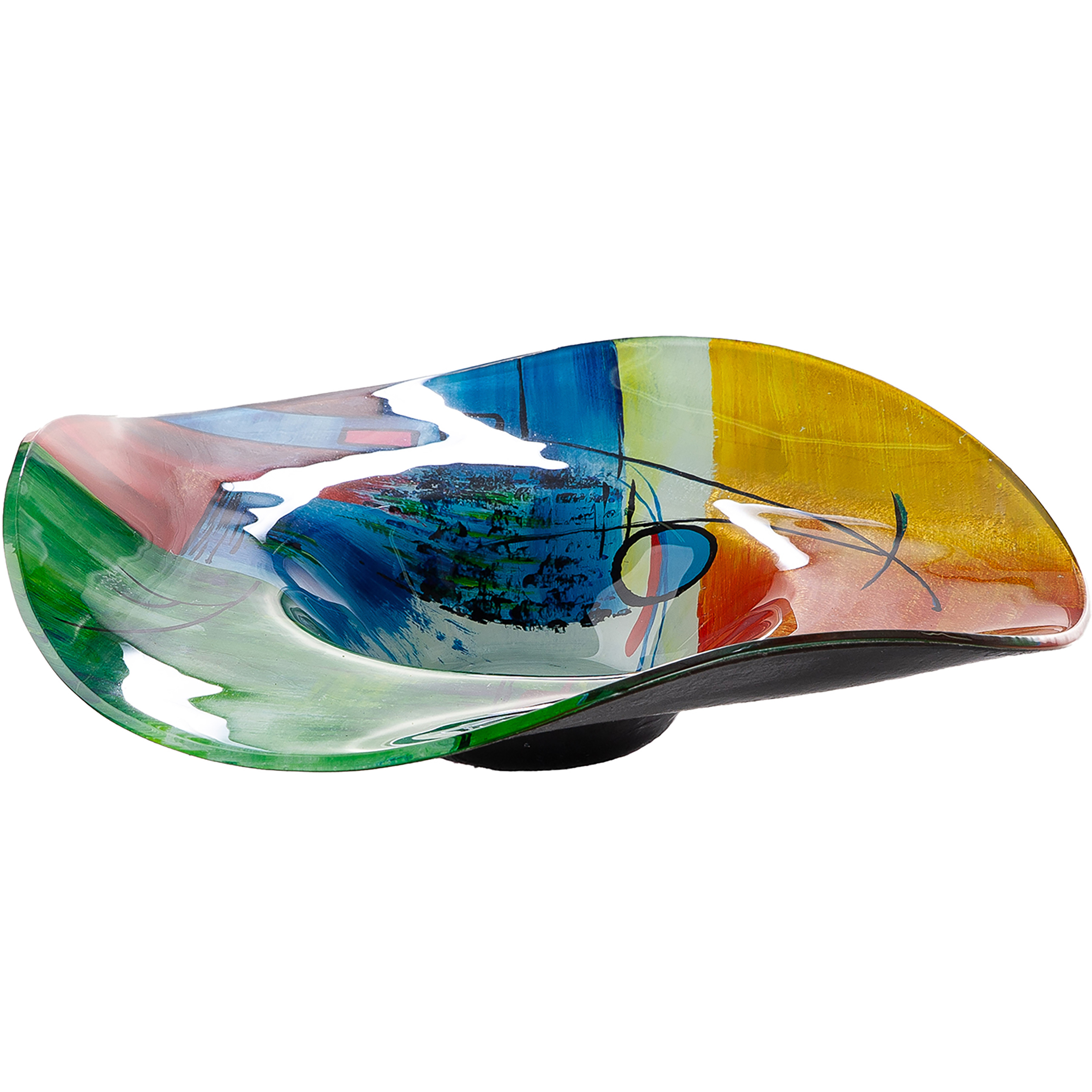 Schale Milano rund Multicolor Farbglas 48 x 13 x 48 cm