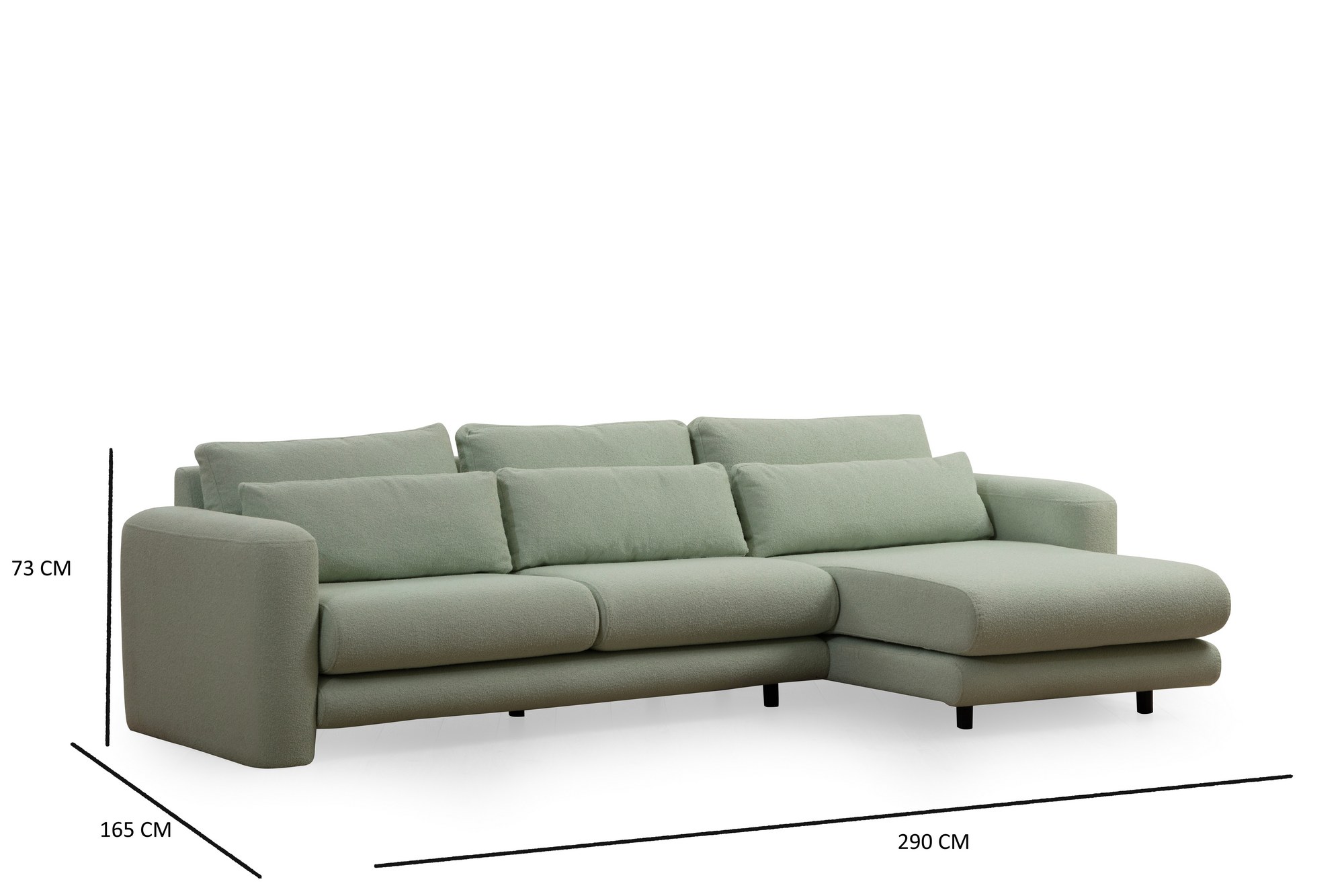 Lily Ecksofa Rechts Grün