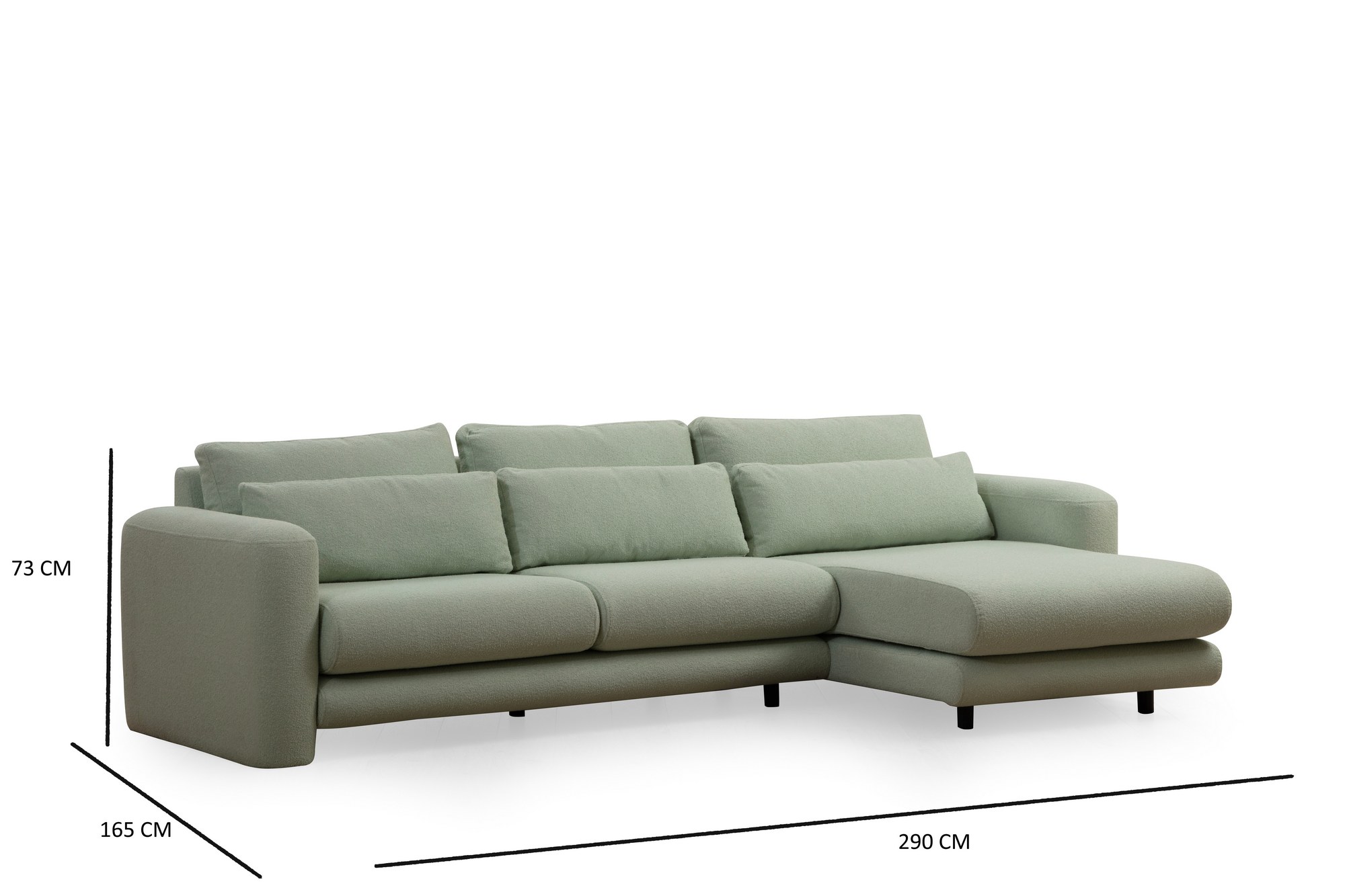 Lily Corner Sofa Right Green