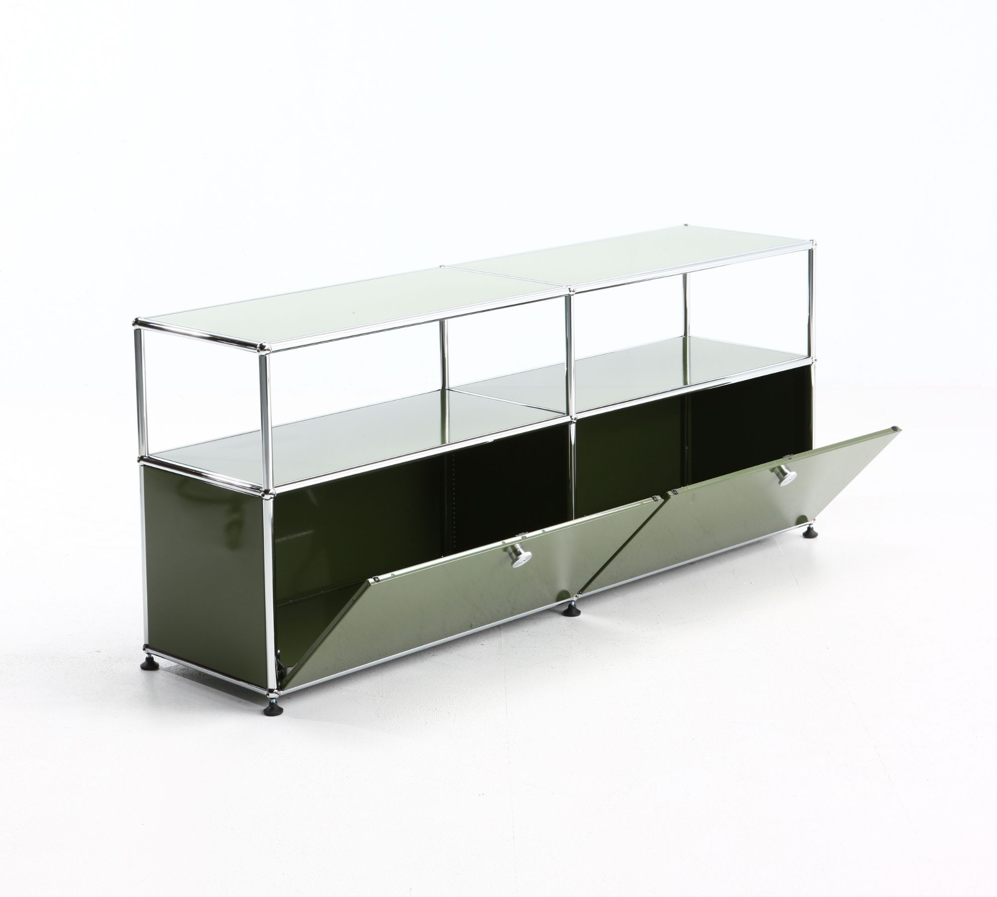 Sideboard 2x1 Mit 2 Klapptüren Olivgrün