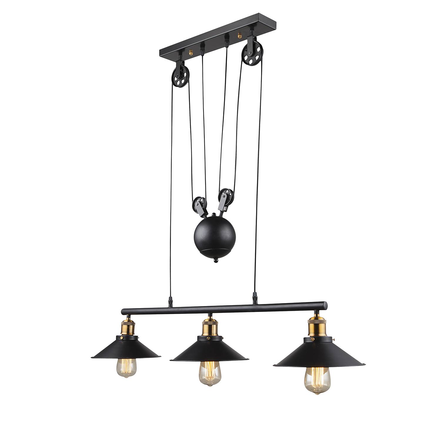 Lenius II Pendant light 3-light Iron Black