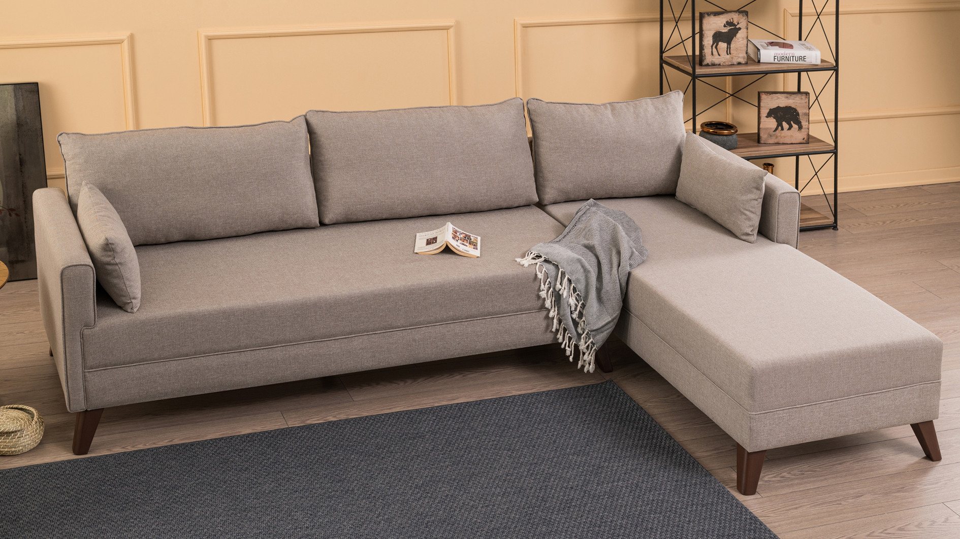 Bella Sofa Récamiere Rechts Creme