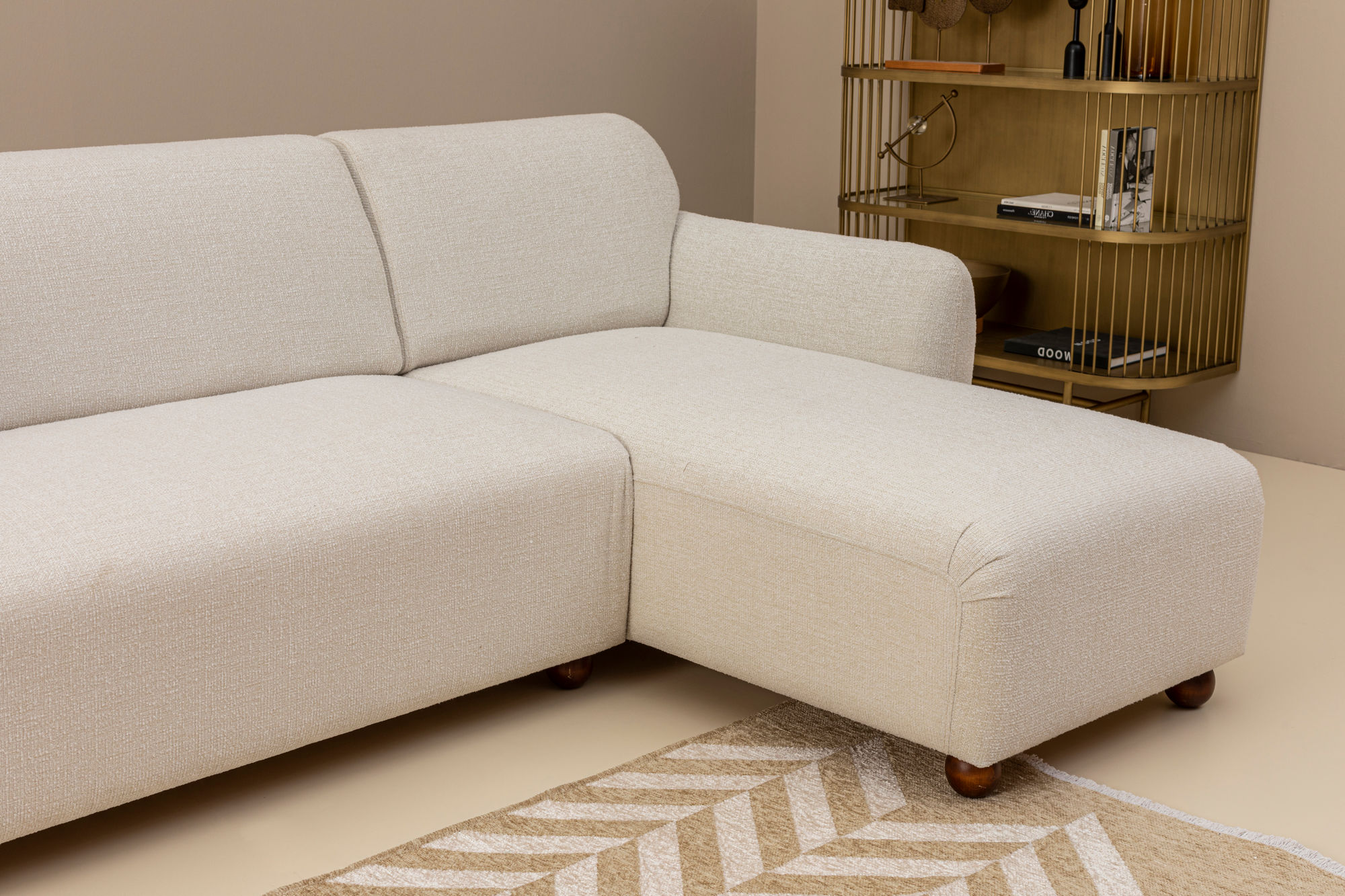 Eddy Corner Sofa Right White