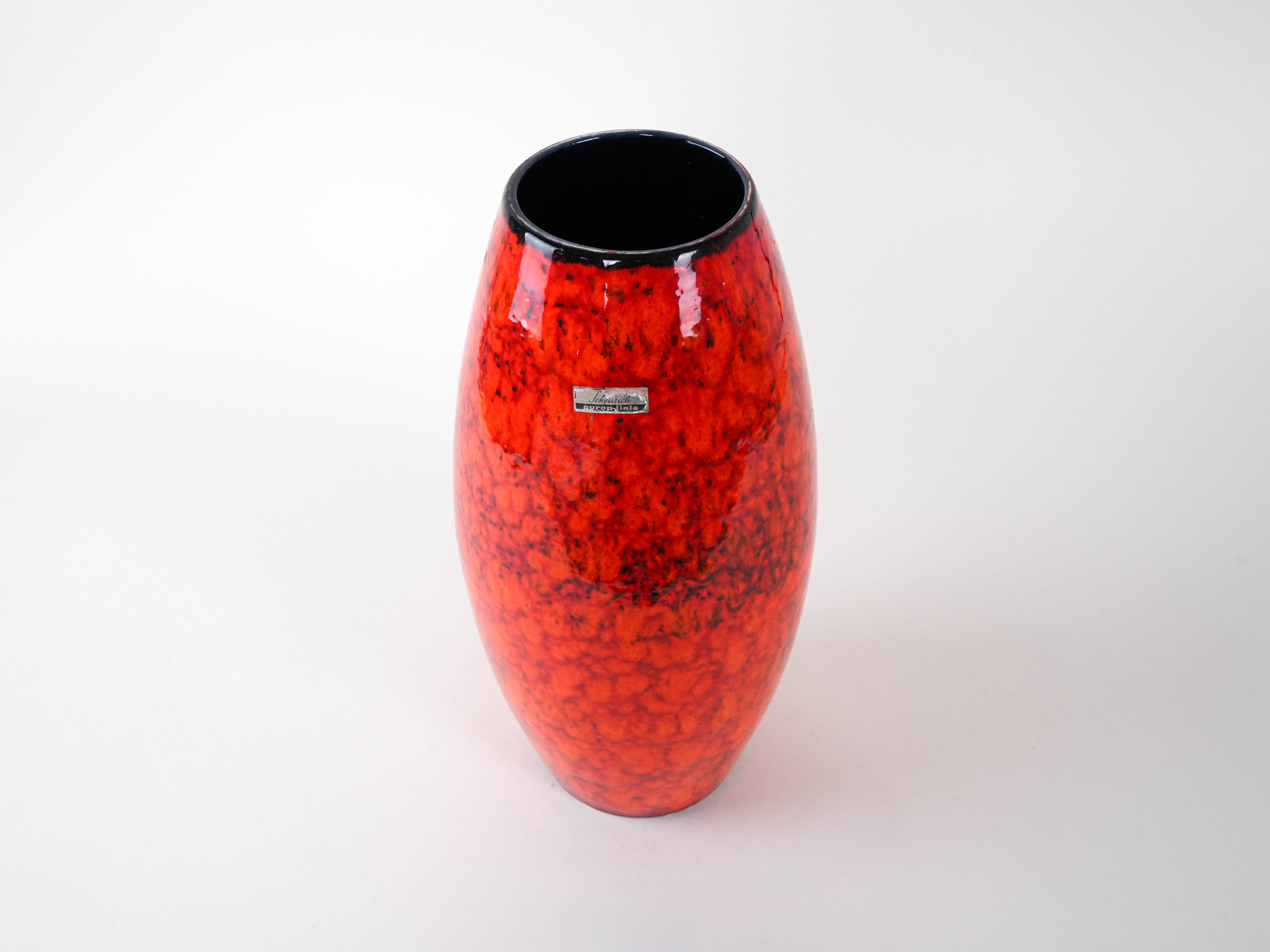 Red ceramic vase 1960s
