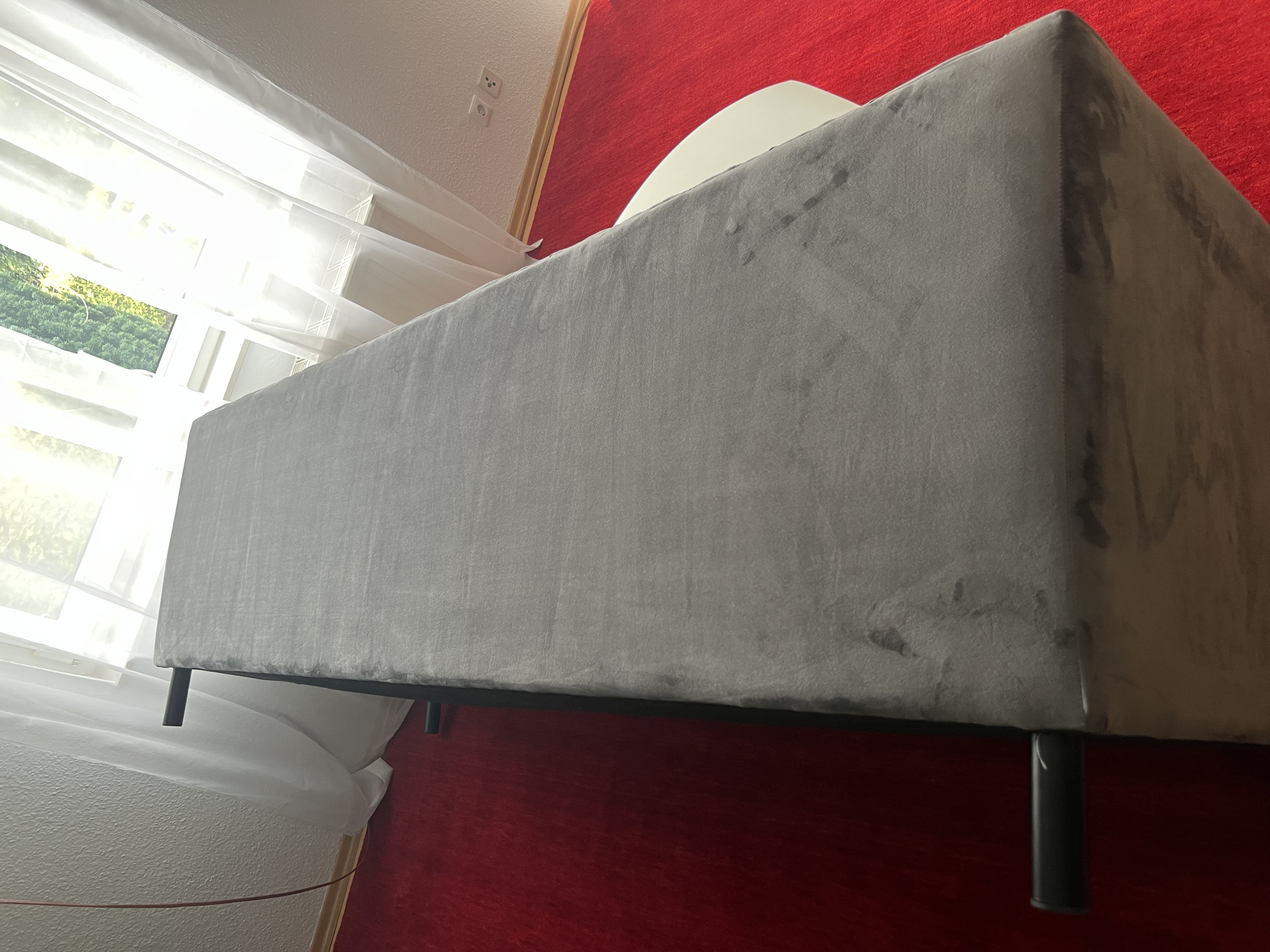 Chesterfield 3-Sitzer Sofa Samt Grau