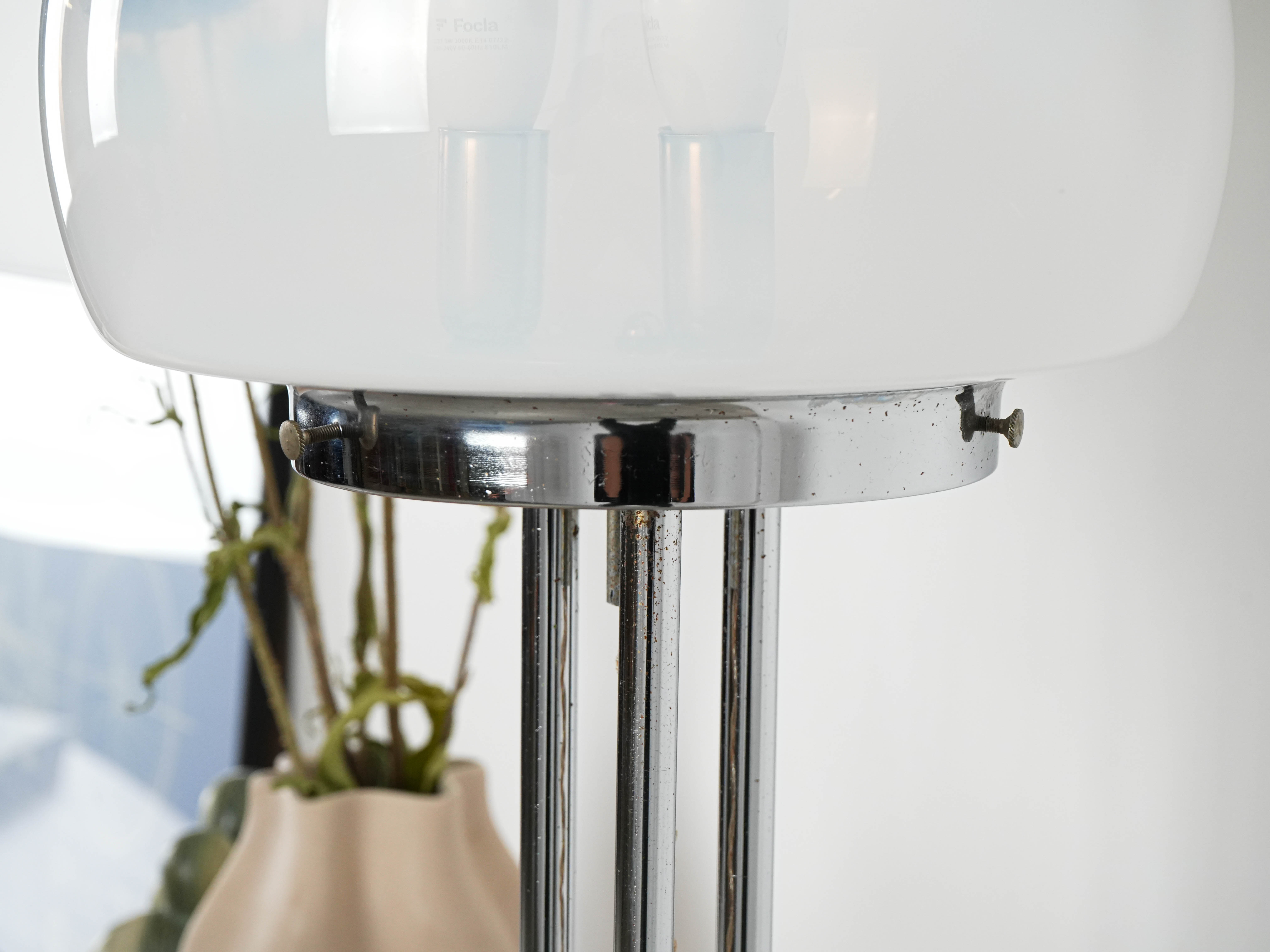 Floor lamp Metal Glass 1970s