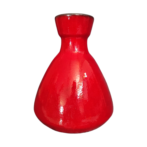 Vintage Vase Keramik Rot Schwarz