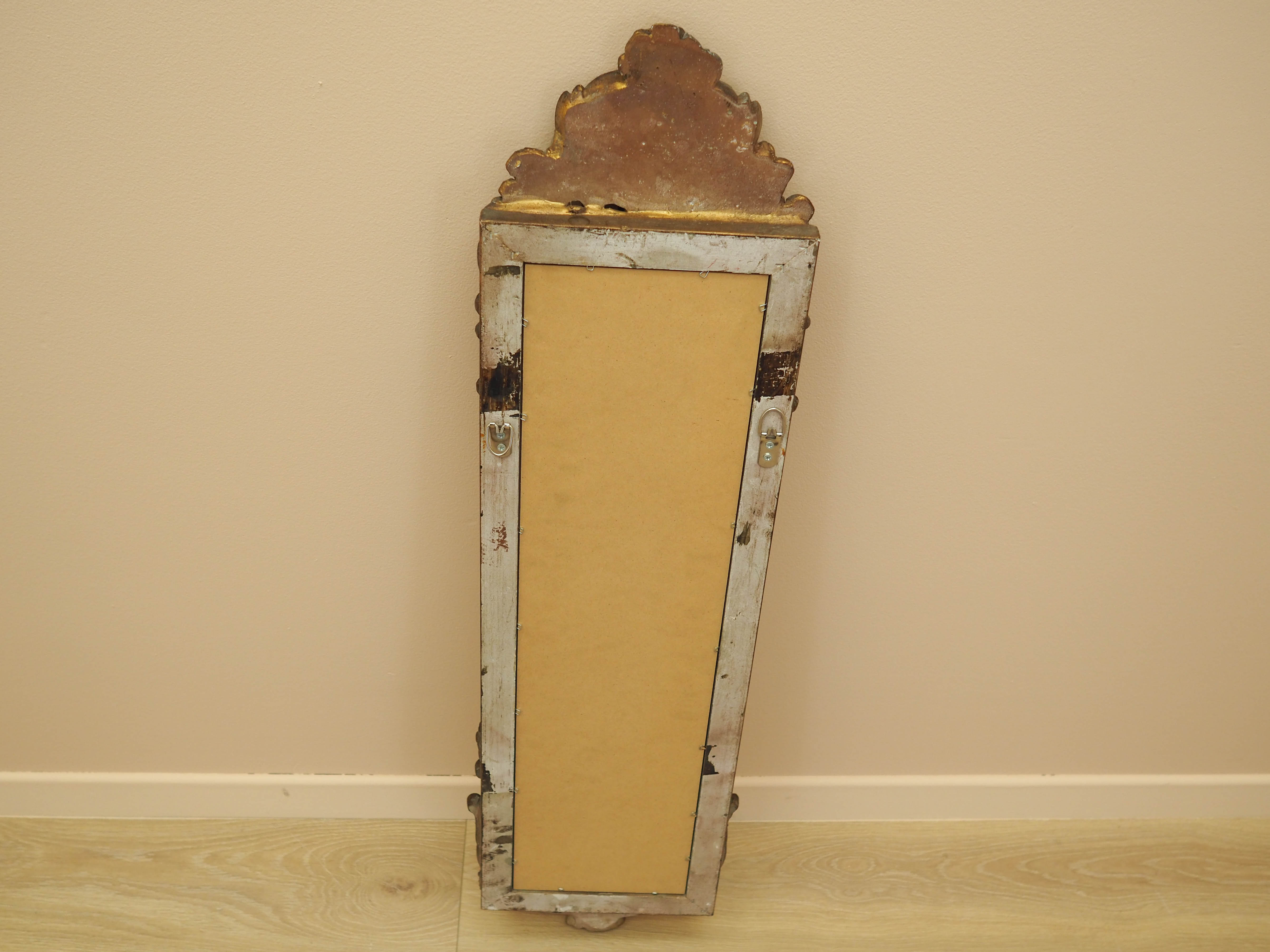 Mirror in Brown Wooden Frame 1960s