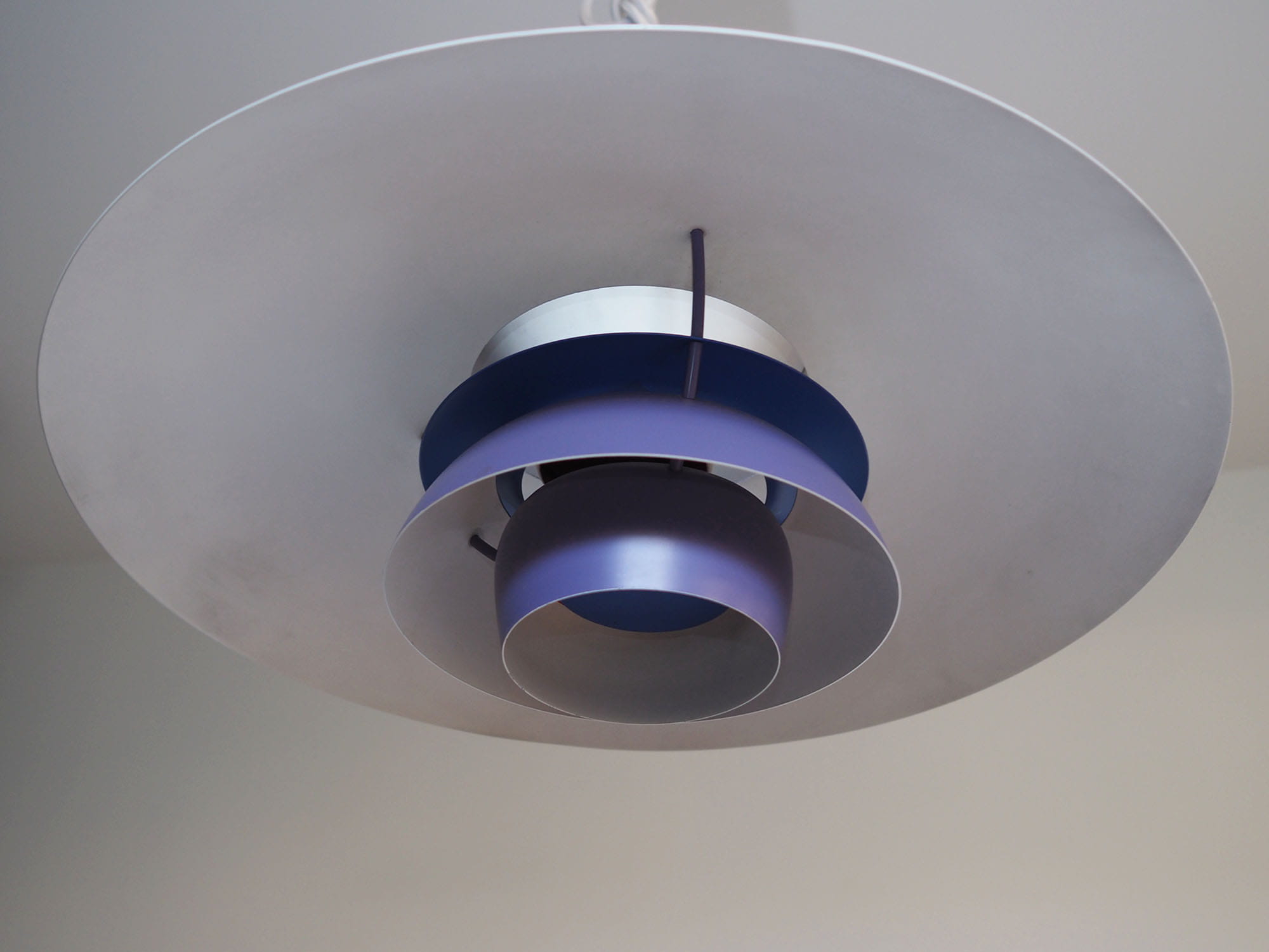 Vintage Pendant Lamp Metal Violet 1970s