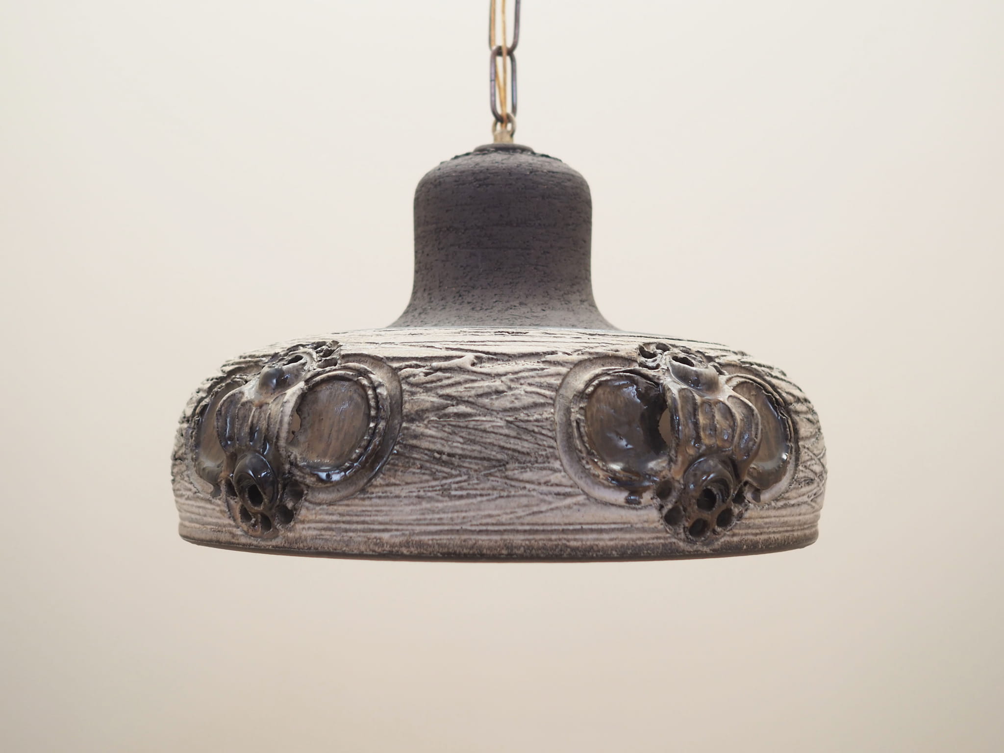 Vintage Pendant Lamp Ceramic Grey 1960s