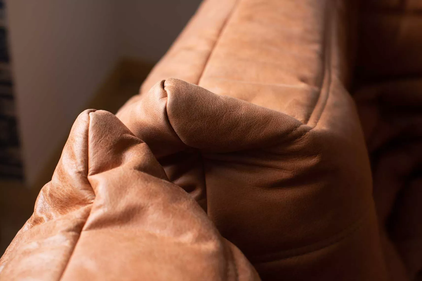 Togo Lounge Set 5-piece Pull-Up Leather Peach Brown