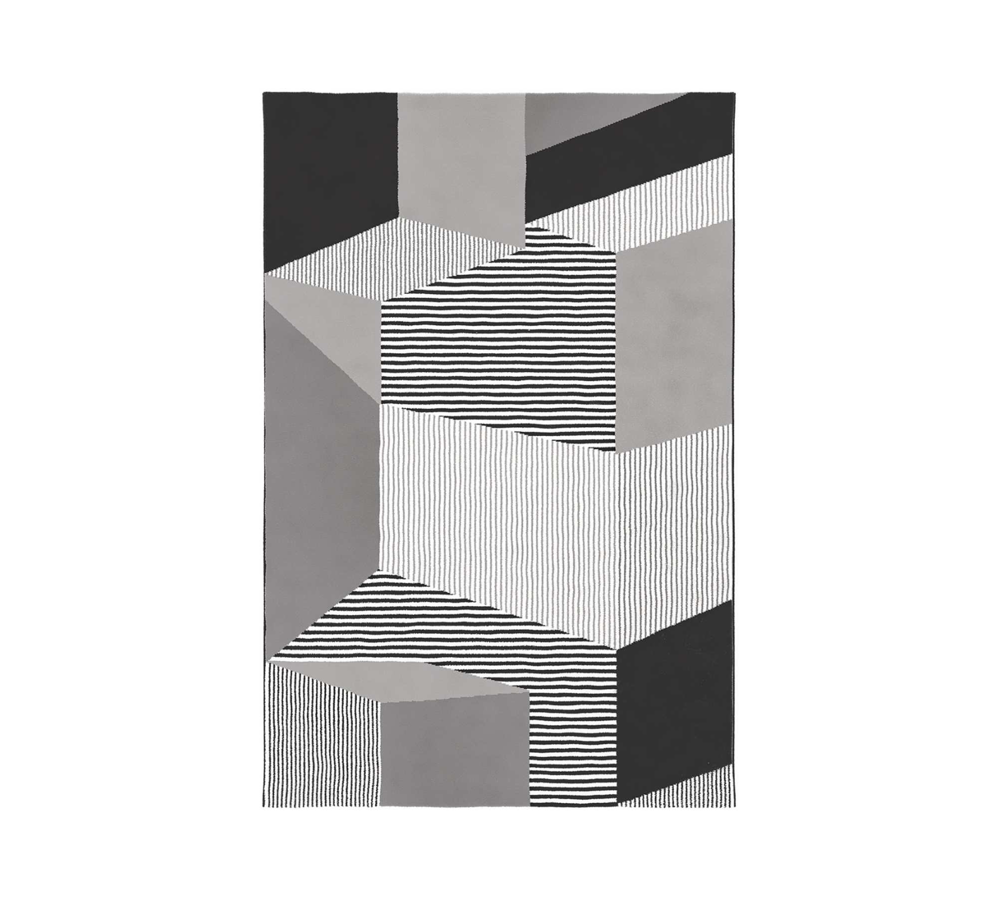 Kurzflorteppich Kunstfaser Grau Schwarz 120 x 170 cm