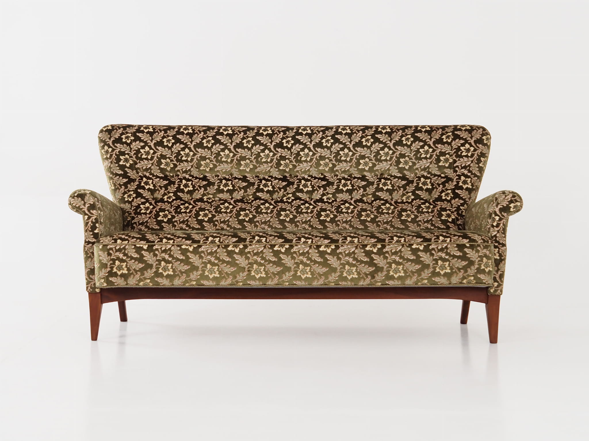 Vintage Sofa Beech wood Textile Green 1960s