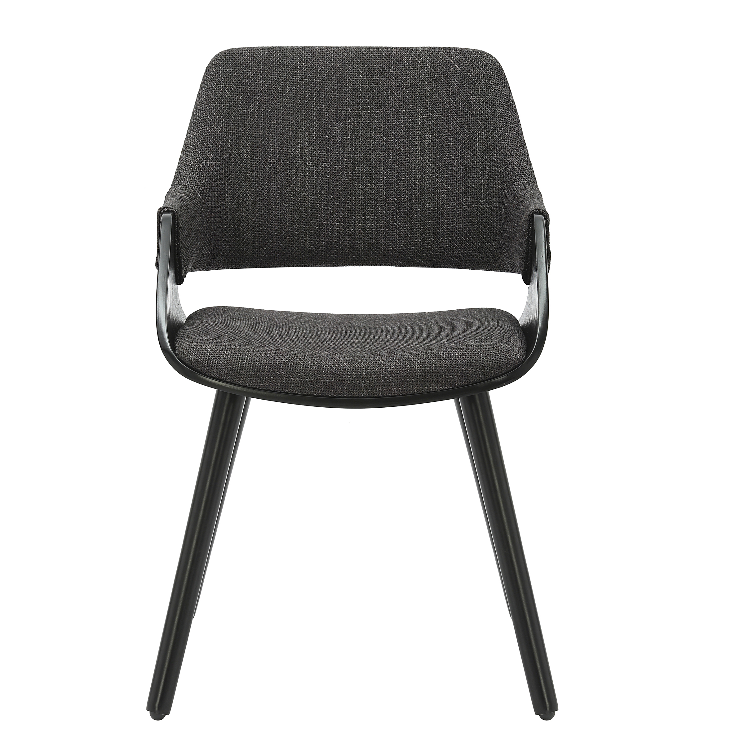 RIFFLES Armchair Set of 2 Anthracite Black
