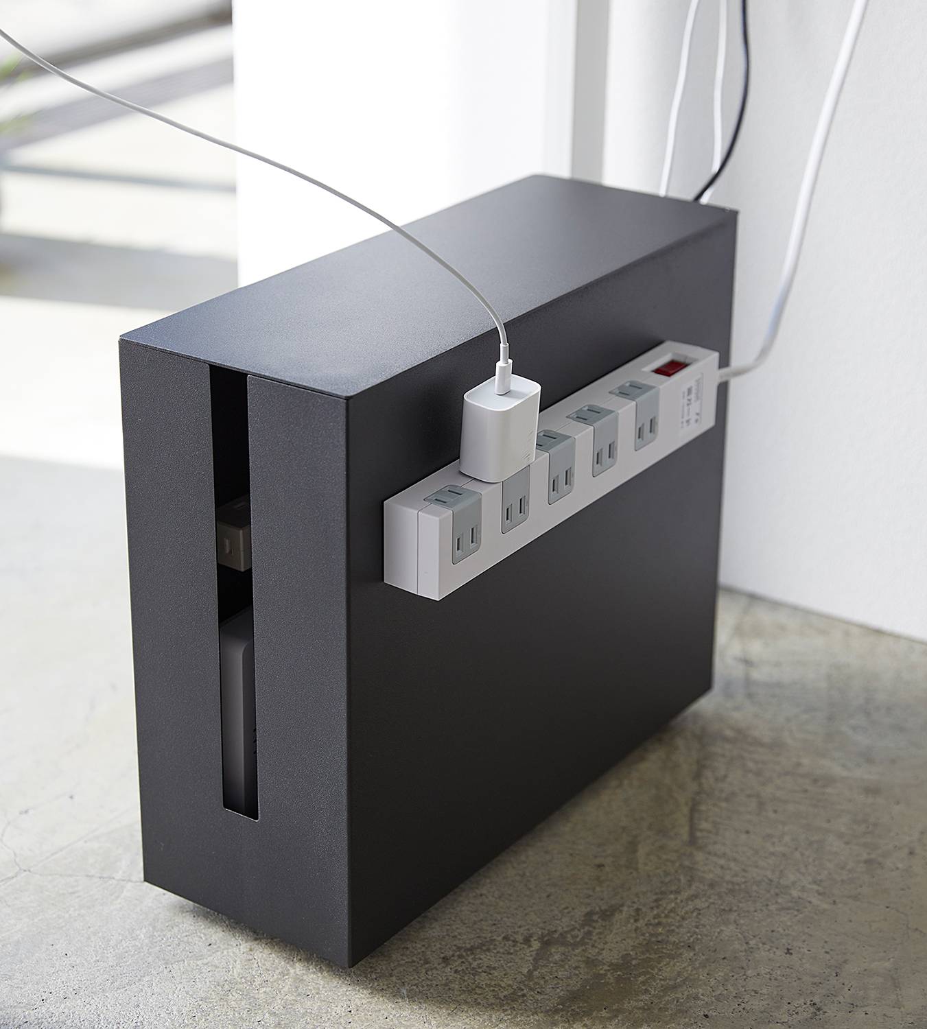 Kabelbox Tower Stahl / Kunststoff Schwarz