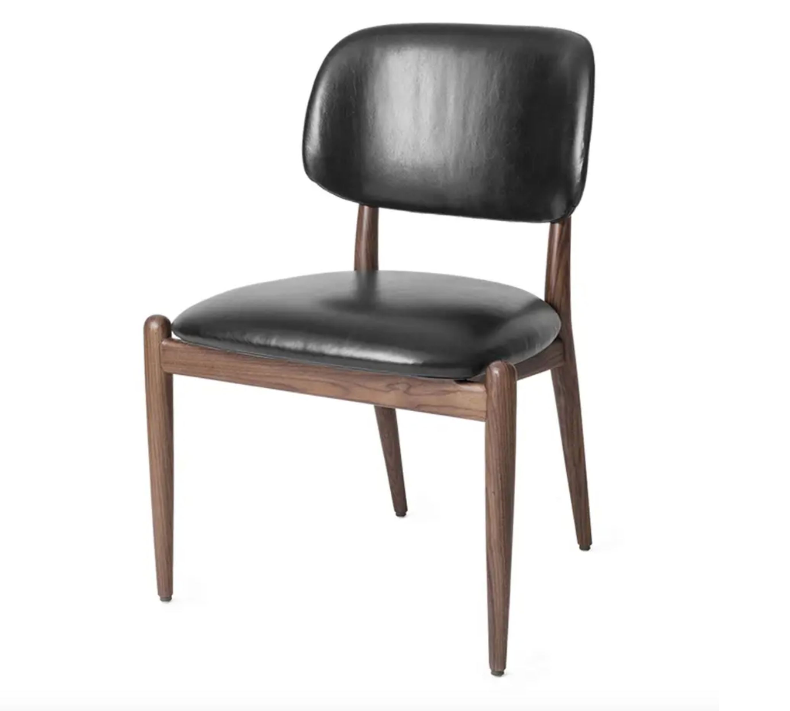 Slow chair leather walnut black