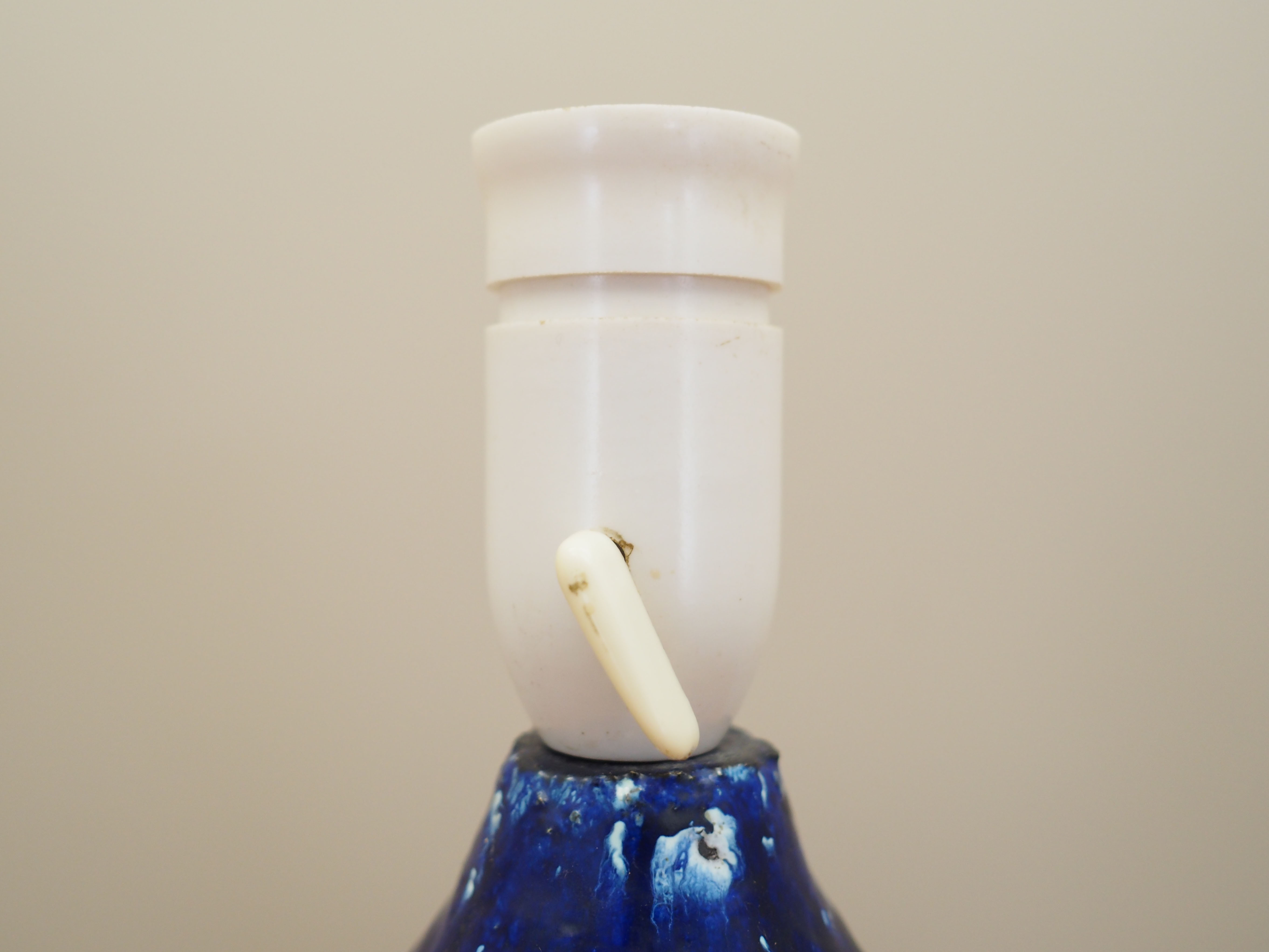 Tischlampe Keramik Blau 1960er Jahre