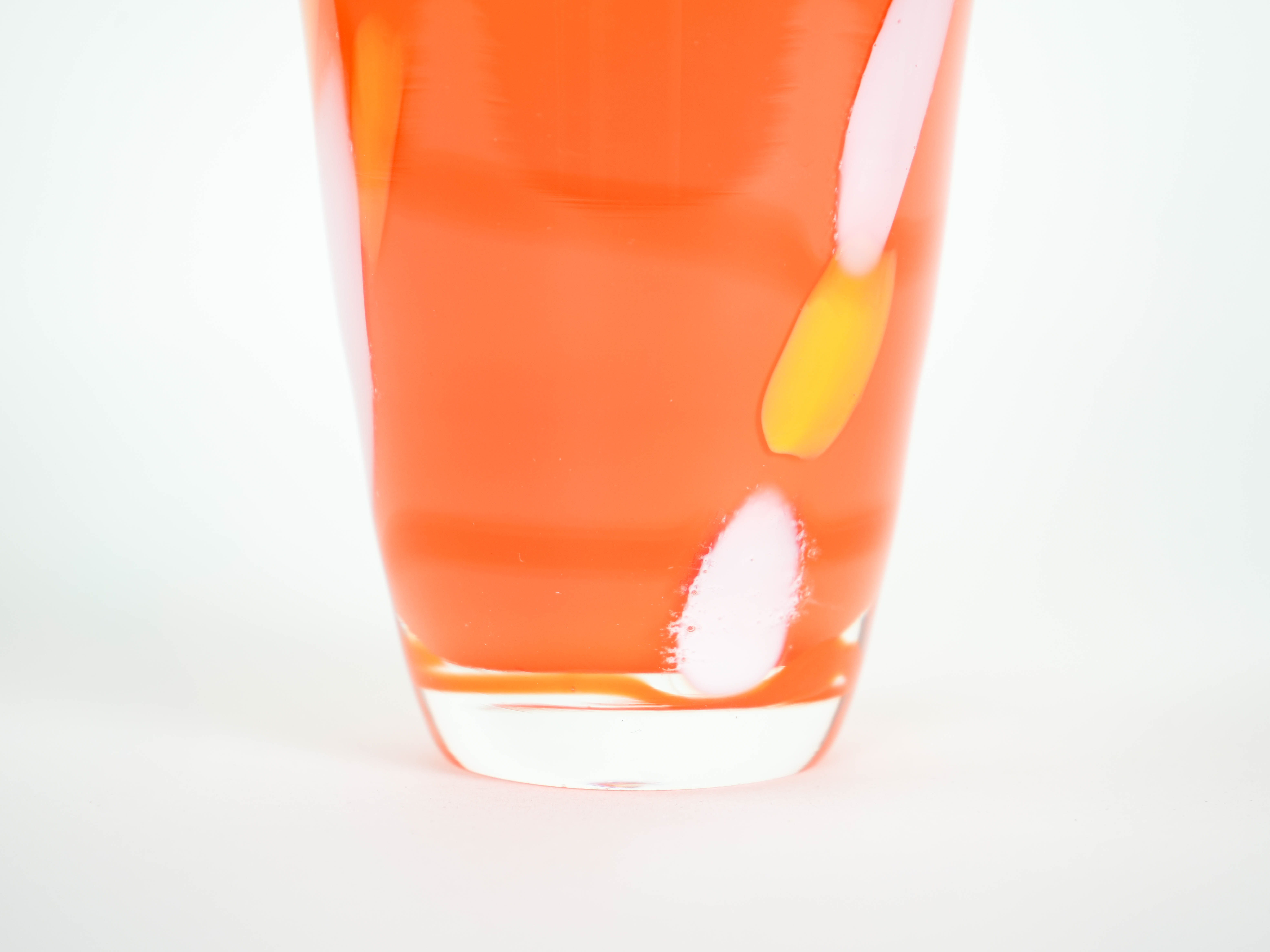 Glass vase 1970s Orange
