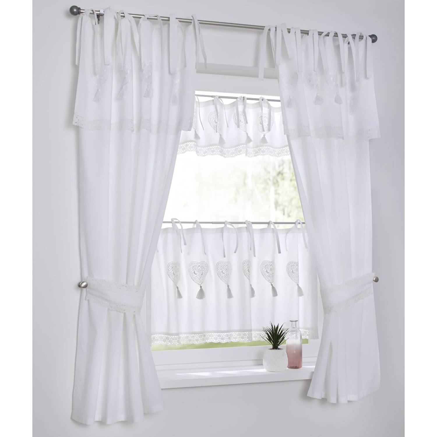 Fertiggardine Camille Baumwolle Weiß
