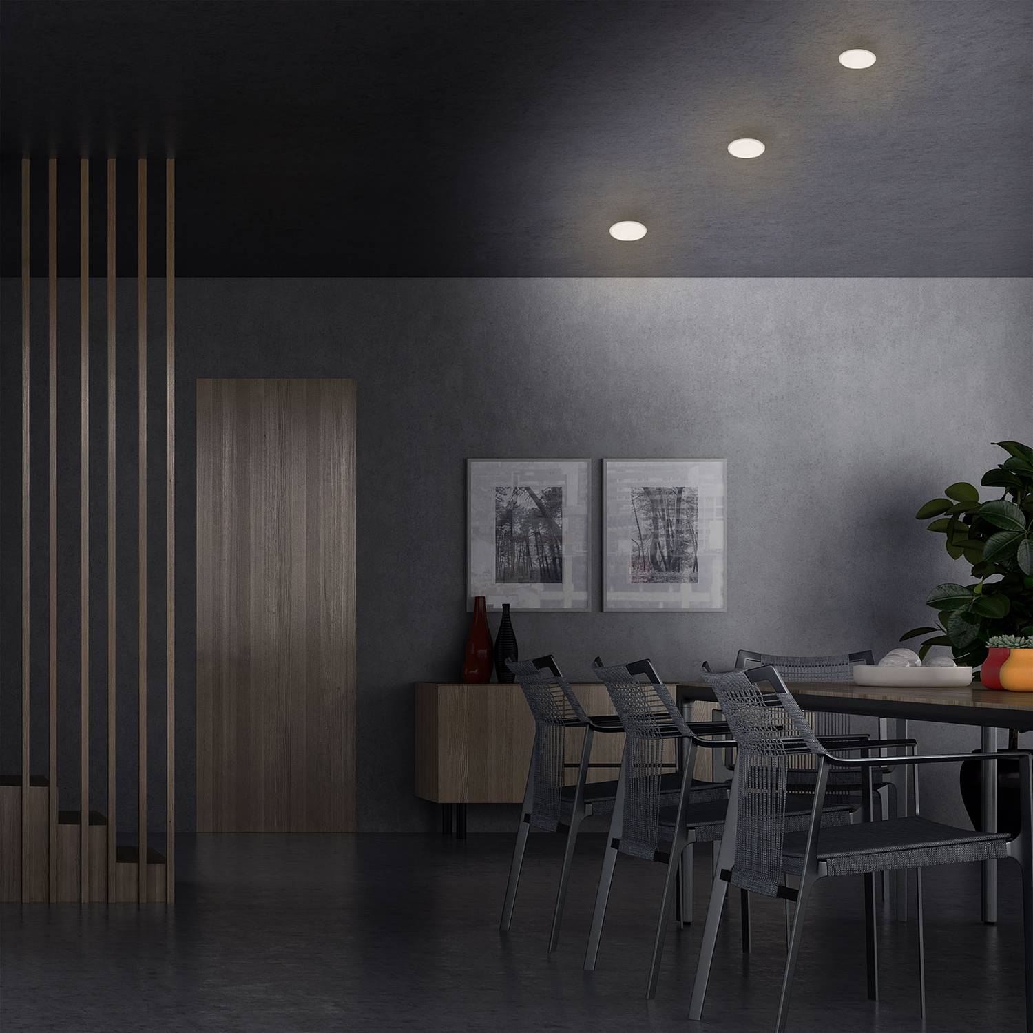 LED-Einbauleuchte Plat I Polycarbonat Eisen