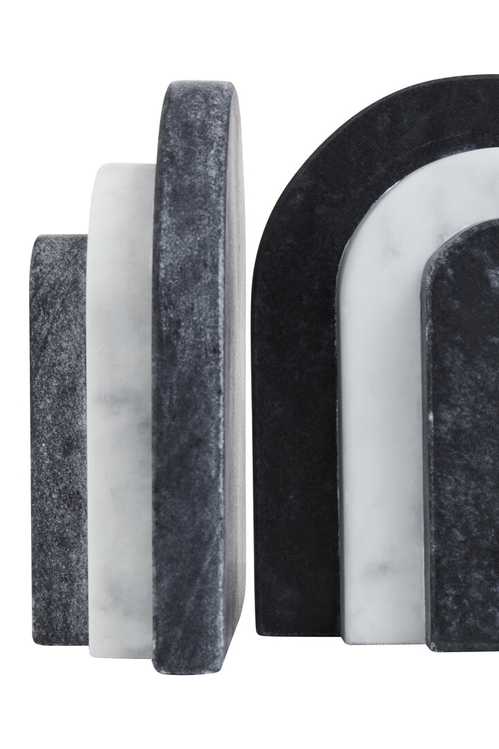 2x Oxana Bookends Marble Black White
