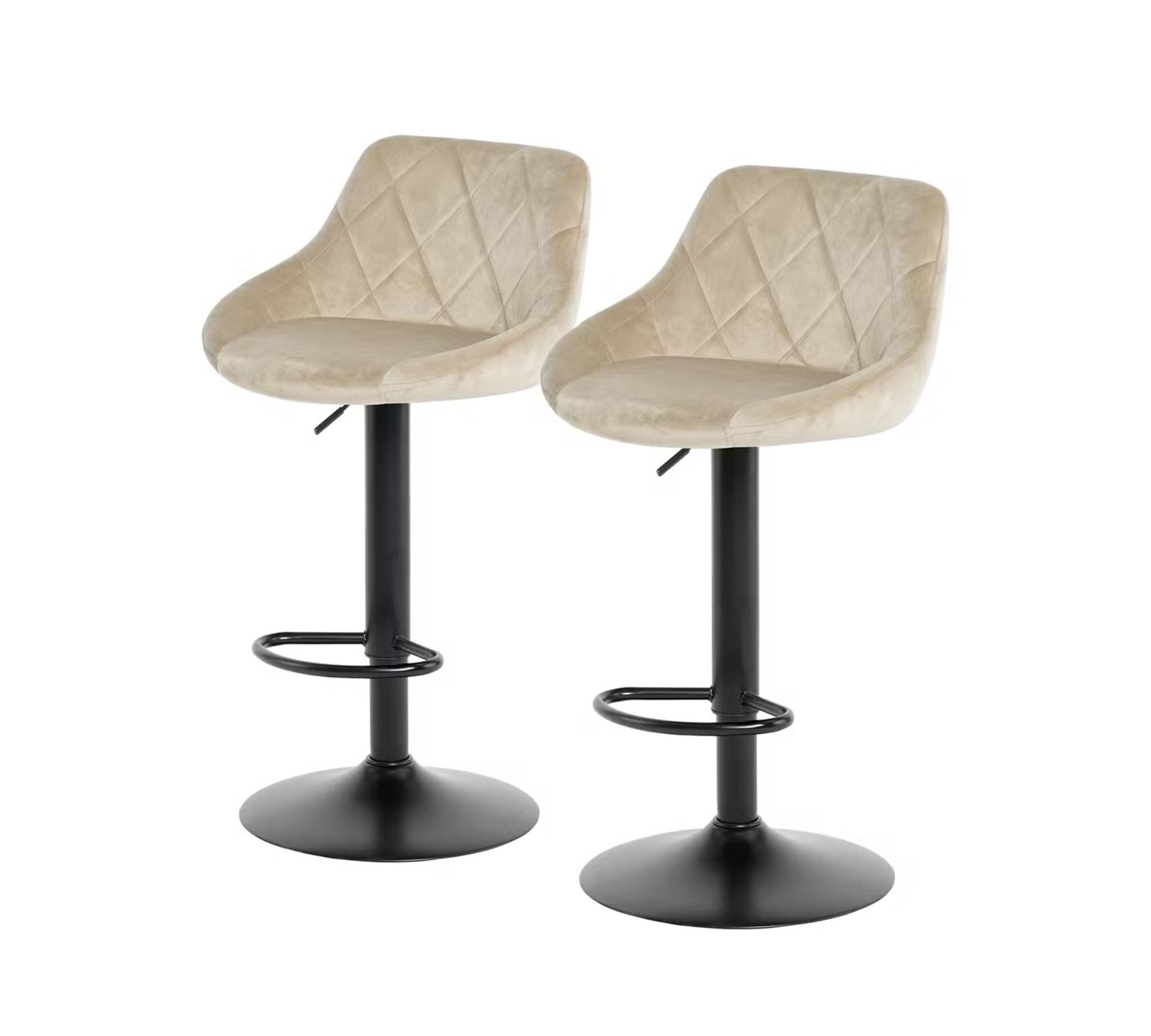 2x Barstuhl Samt Beige