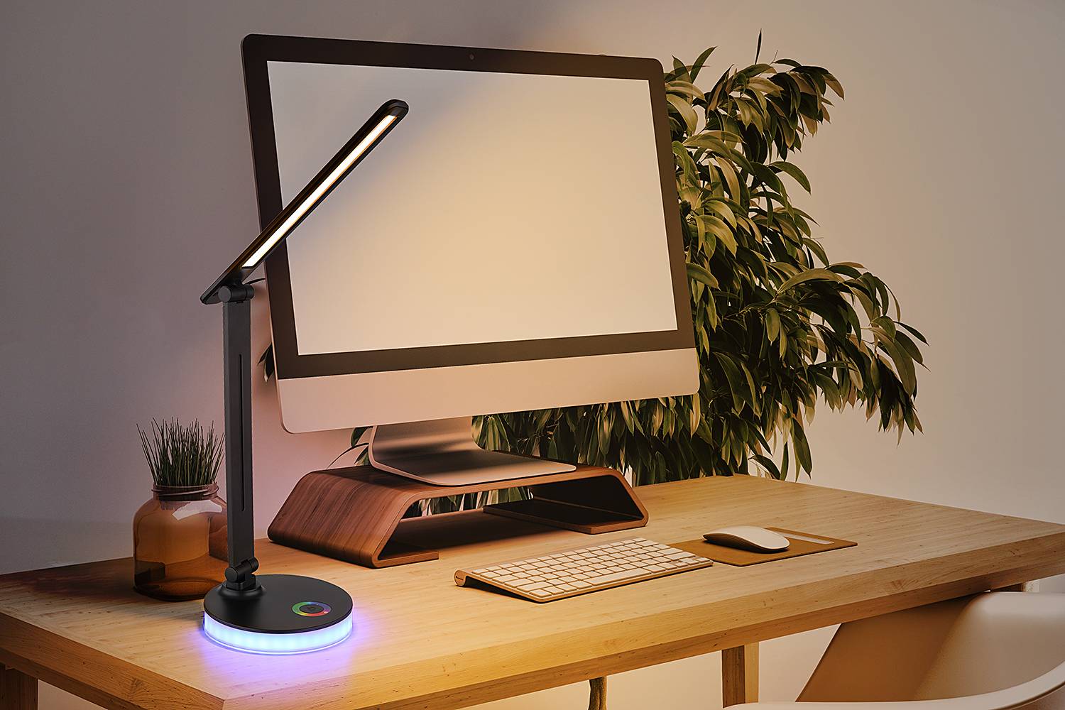 Geraldo LED Table Lamp Acrylic Glass 2-light