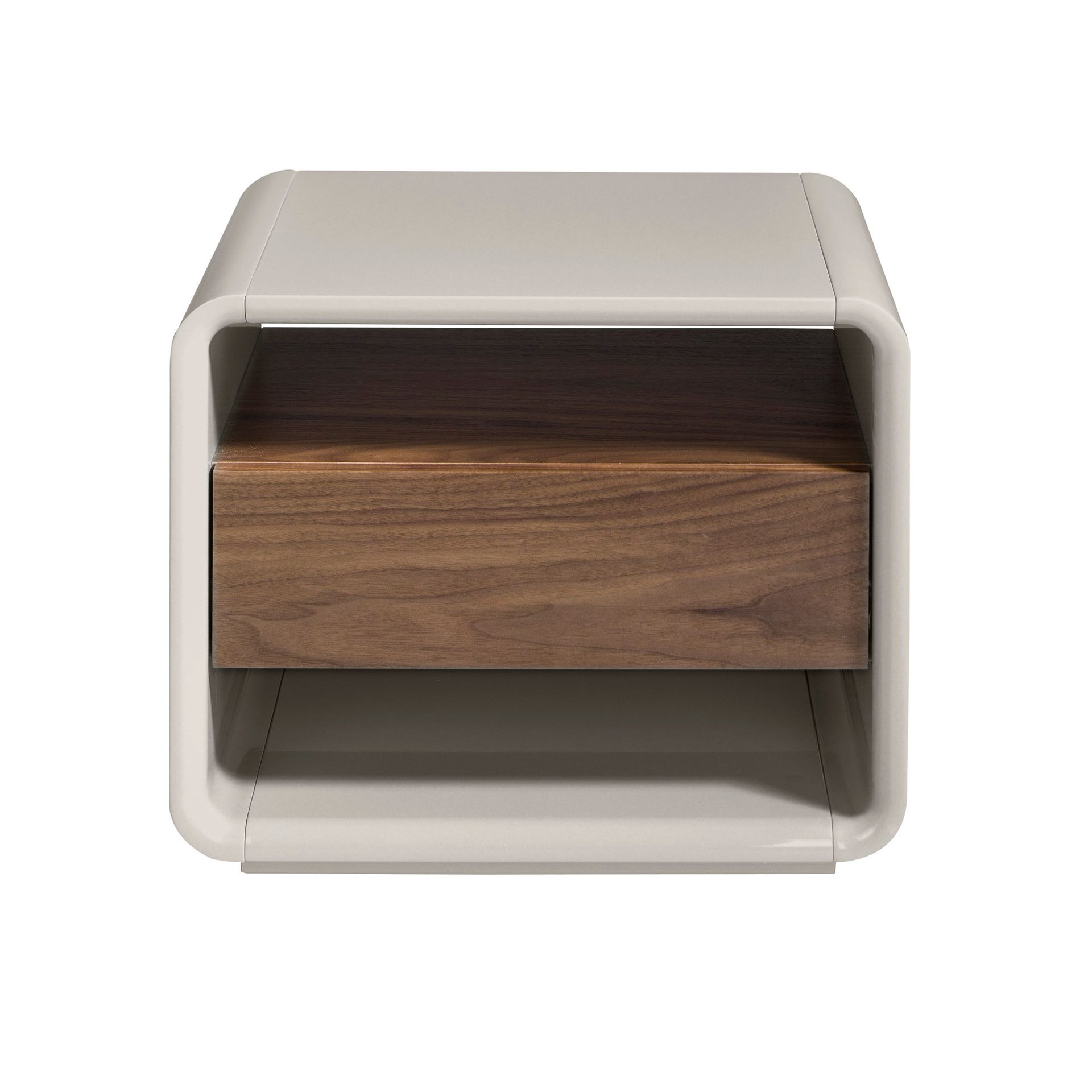 Nightstand Wood veneer Grey