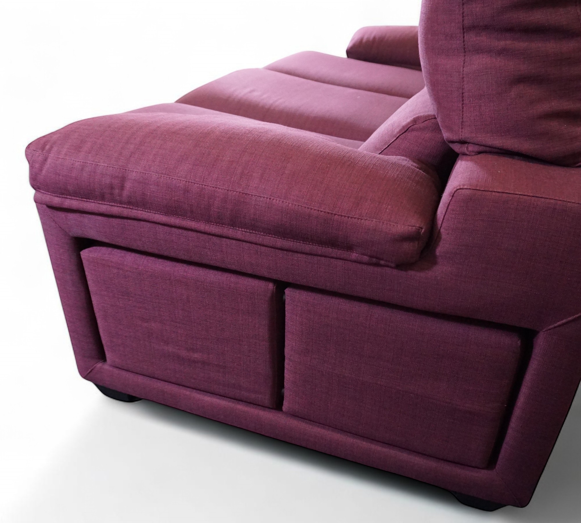 Schlafsofa 3-Sitzer inkl. 2 Hocker Weinrot