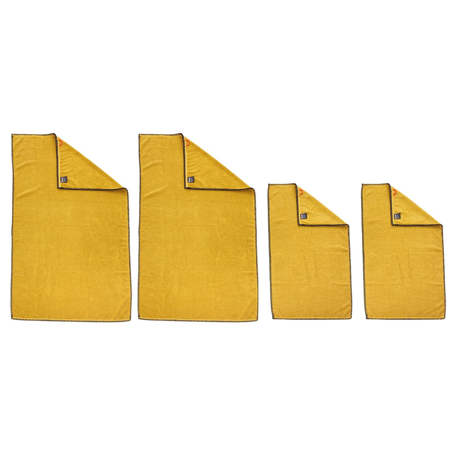 Deluxe Prime Duschtuch-Set 4-teilig Baumwolle Goldgelb