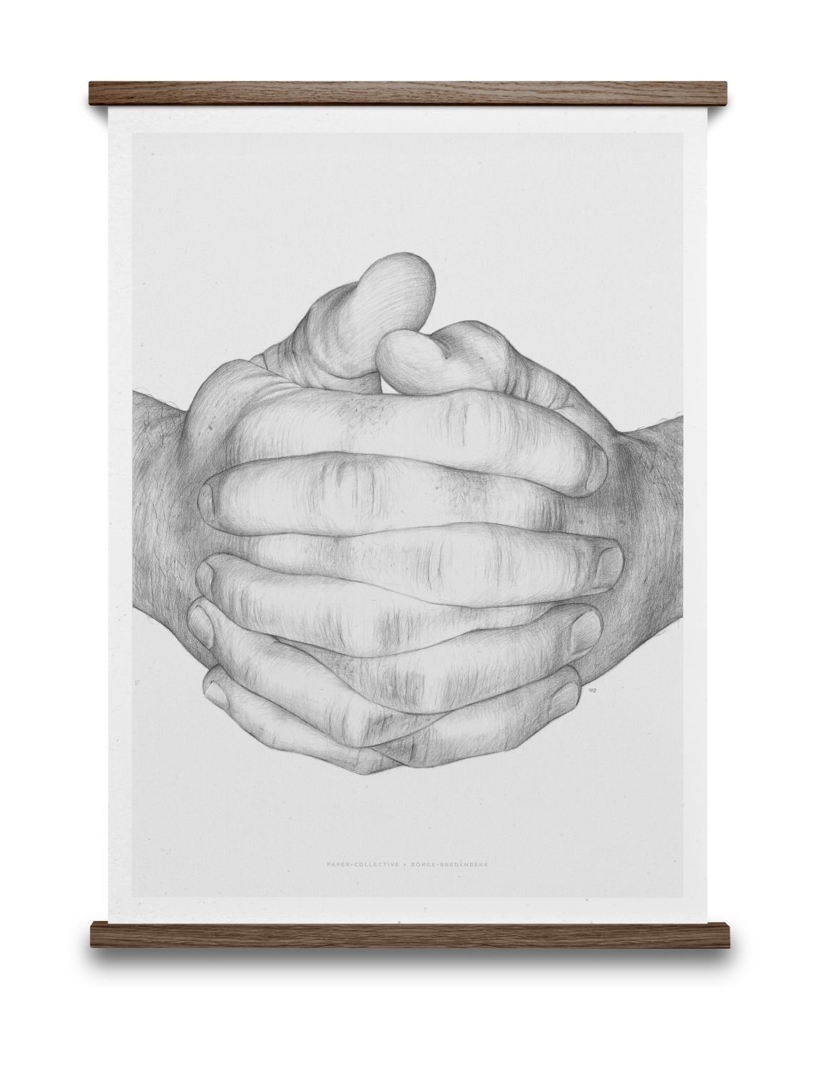 Folded Hands Poster Grau ohne Rahmen