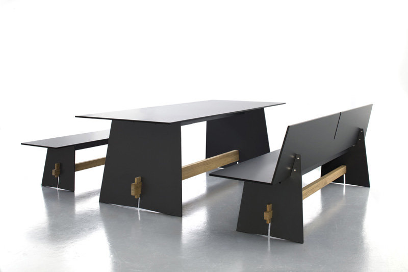 Tension Bank mit Rückenlehne Grau