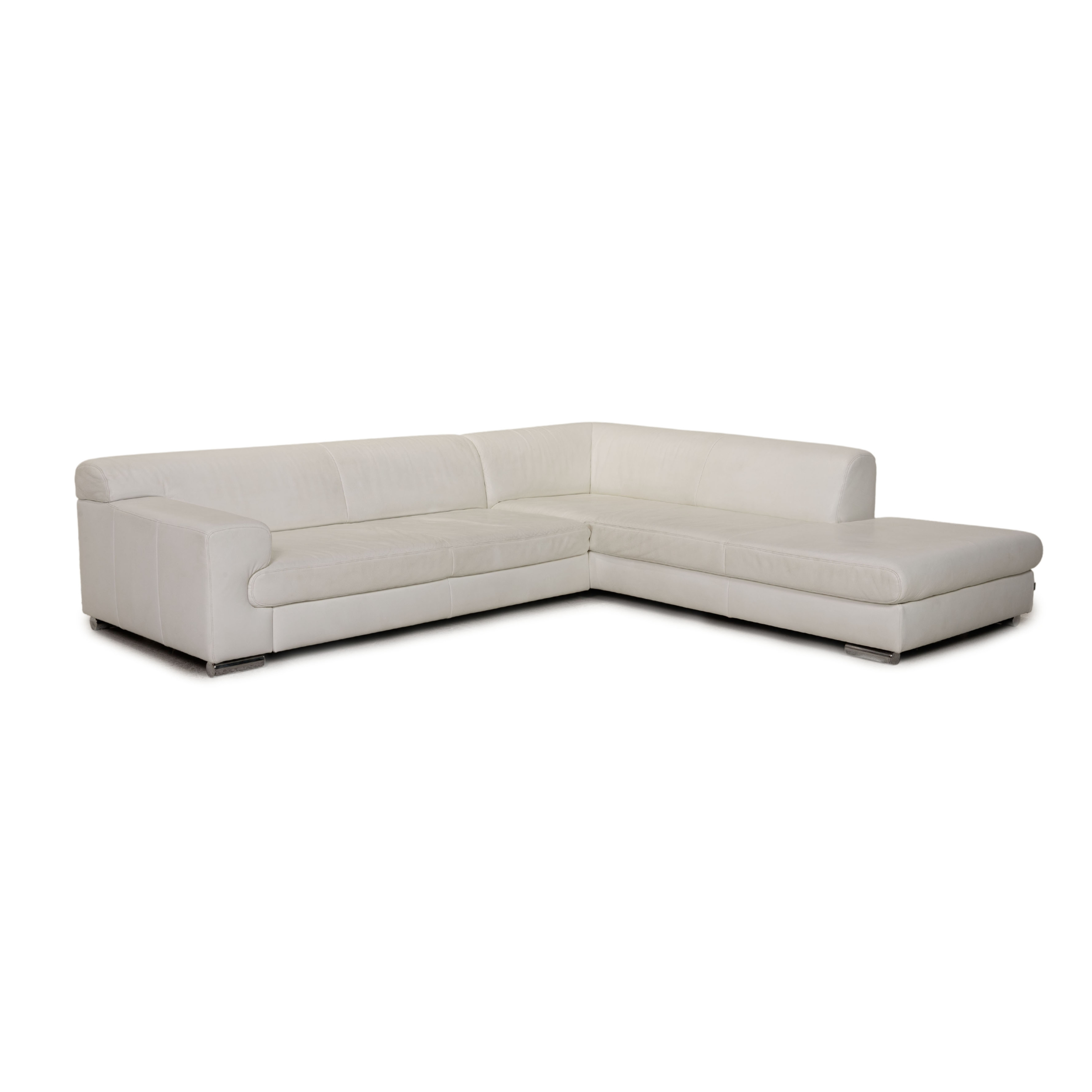 Donna Ecksofa Leder Weiß