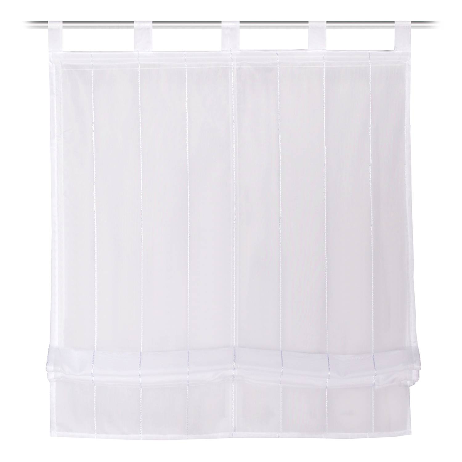 Schlaufenrollo Ellora Webstoff Weiß 120 x 140 cm